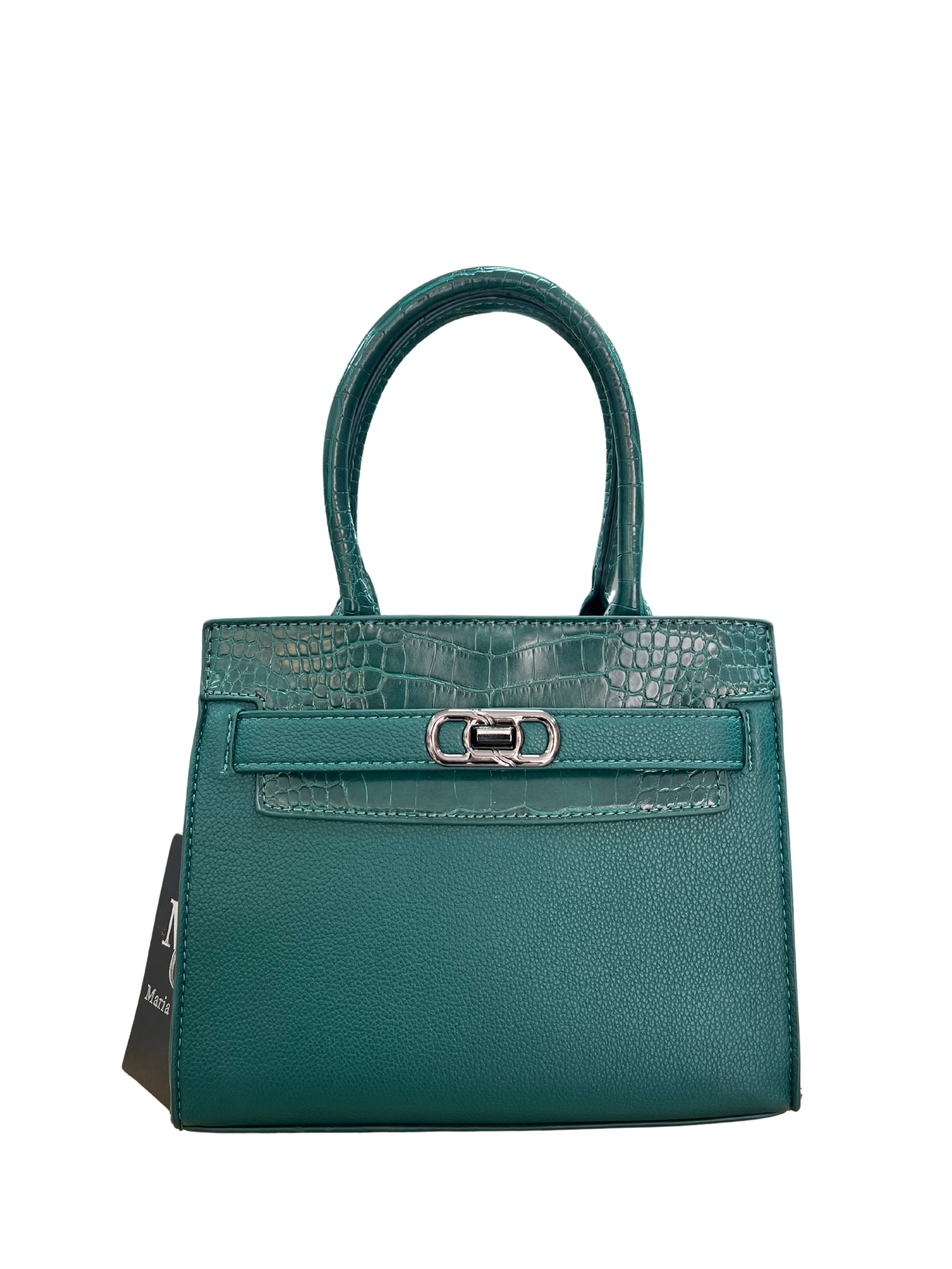 BOLSO ELEGANTE VERDE CON TEXTURA REPTIL