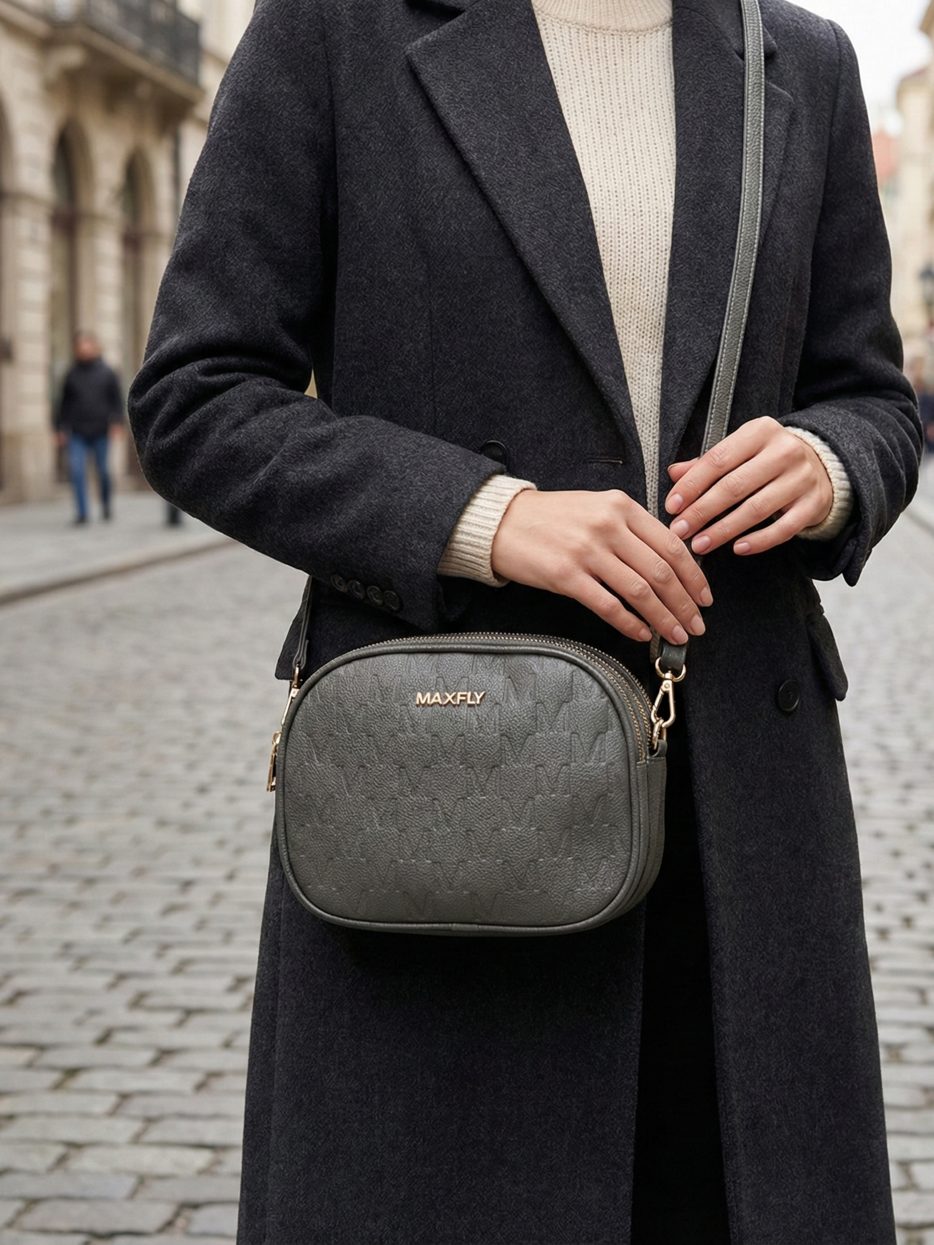 Bolso Bandolera Mujer MaxFly con Doble Cremallera