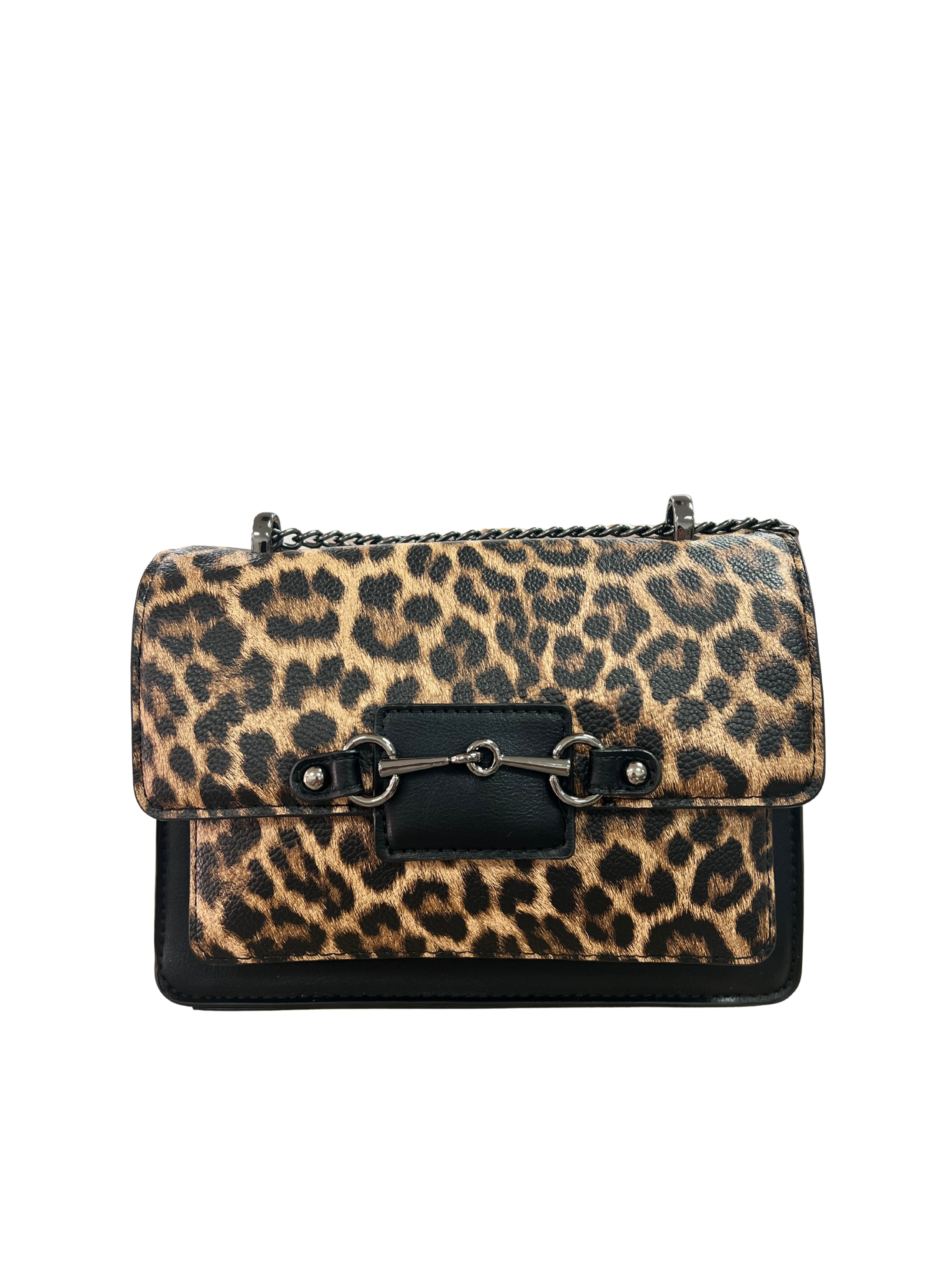 BOLSO DE MANO CON ASA LARGA LEOPARDO