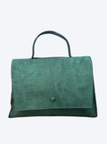 Bolso de Mano Verde Elegante con Solapa para Mujer