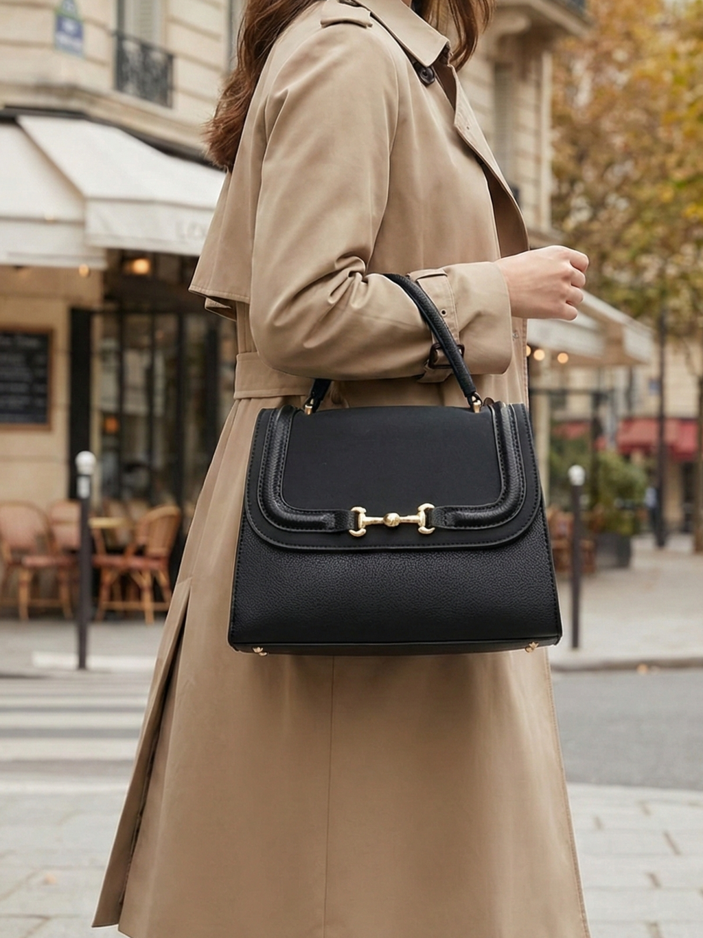 BOLSO DE MANO NEGRO MUJER