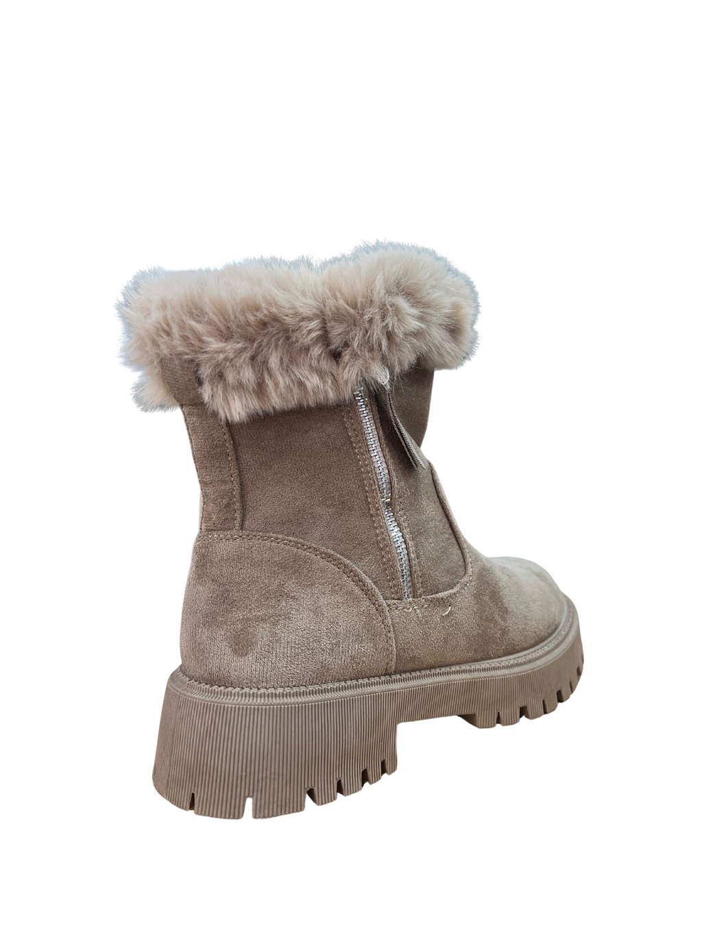 Botas Mujer Invierno con Peluche Beige