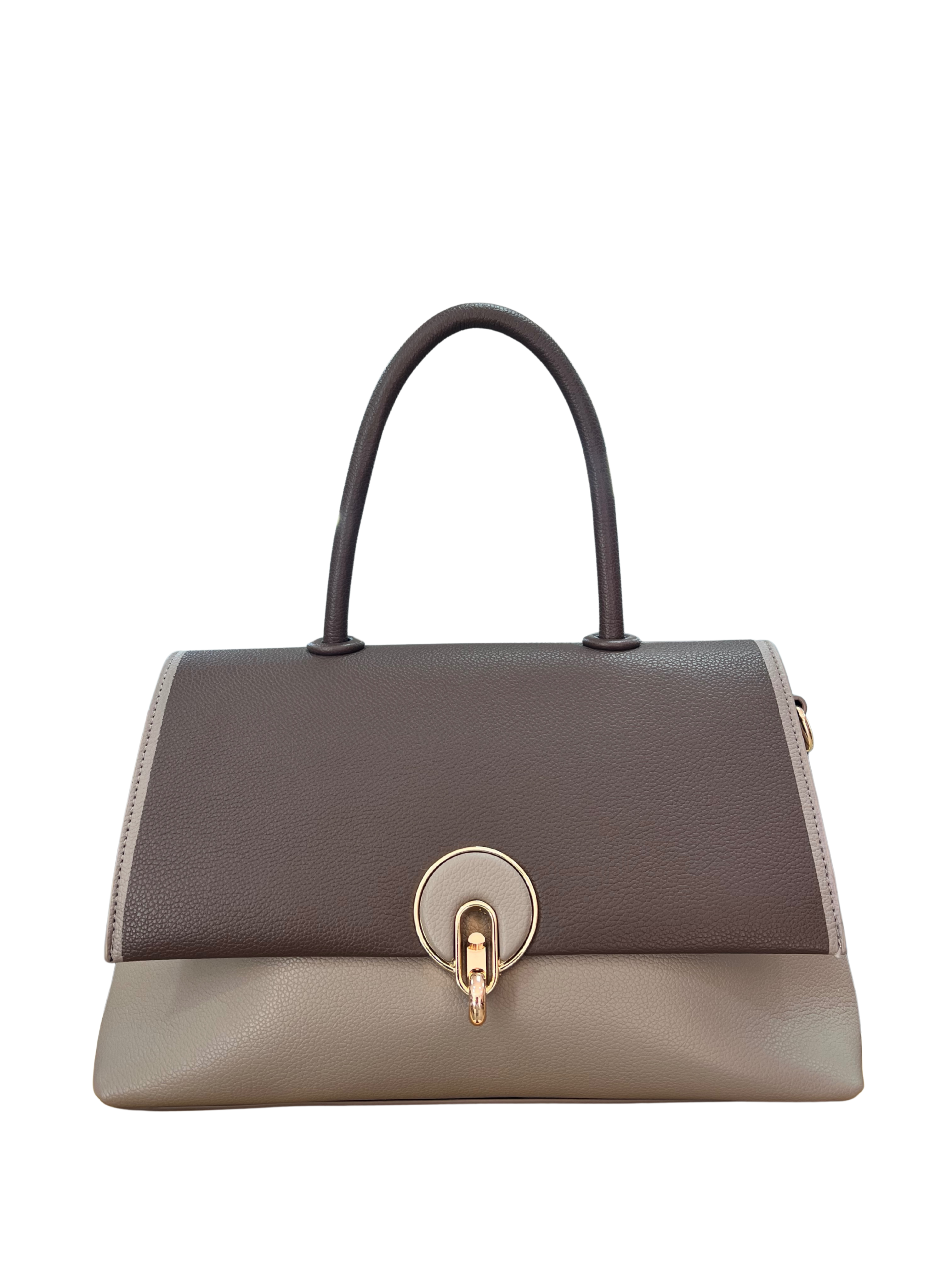 Bolso de Mujer Elegante Bicolor con Asa Rígida