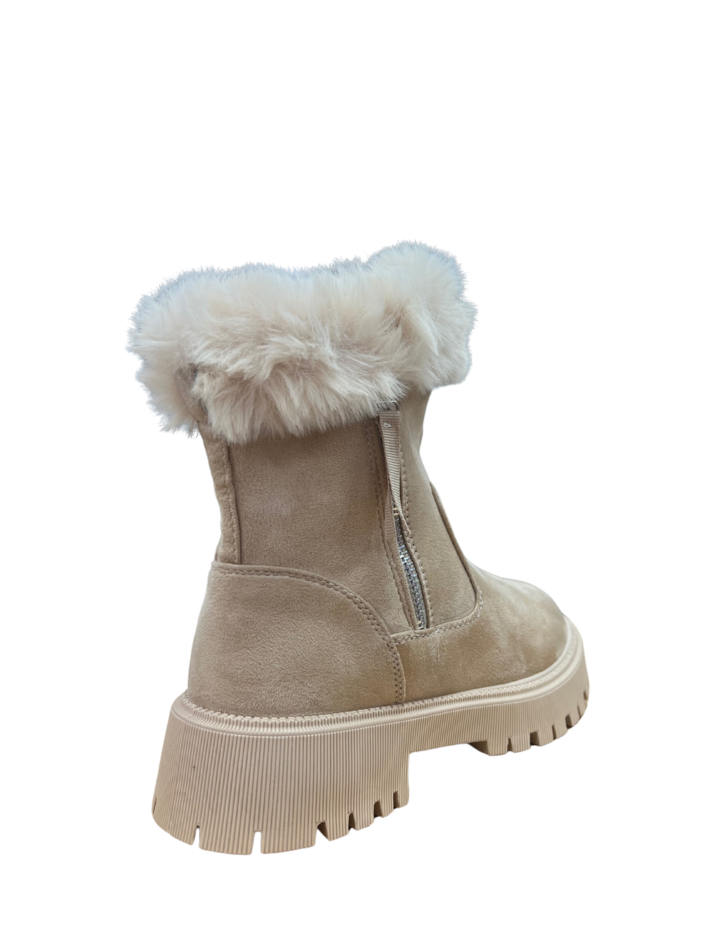 Botines beige con pelo interior – estilo urbano y suela track