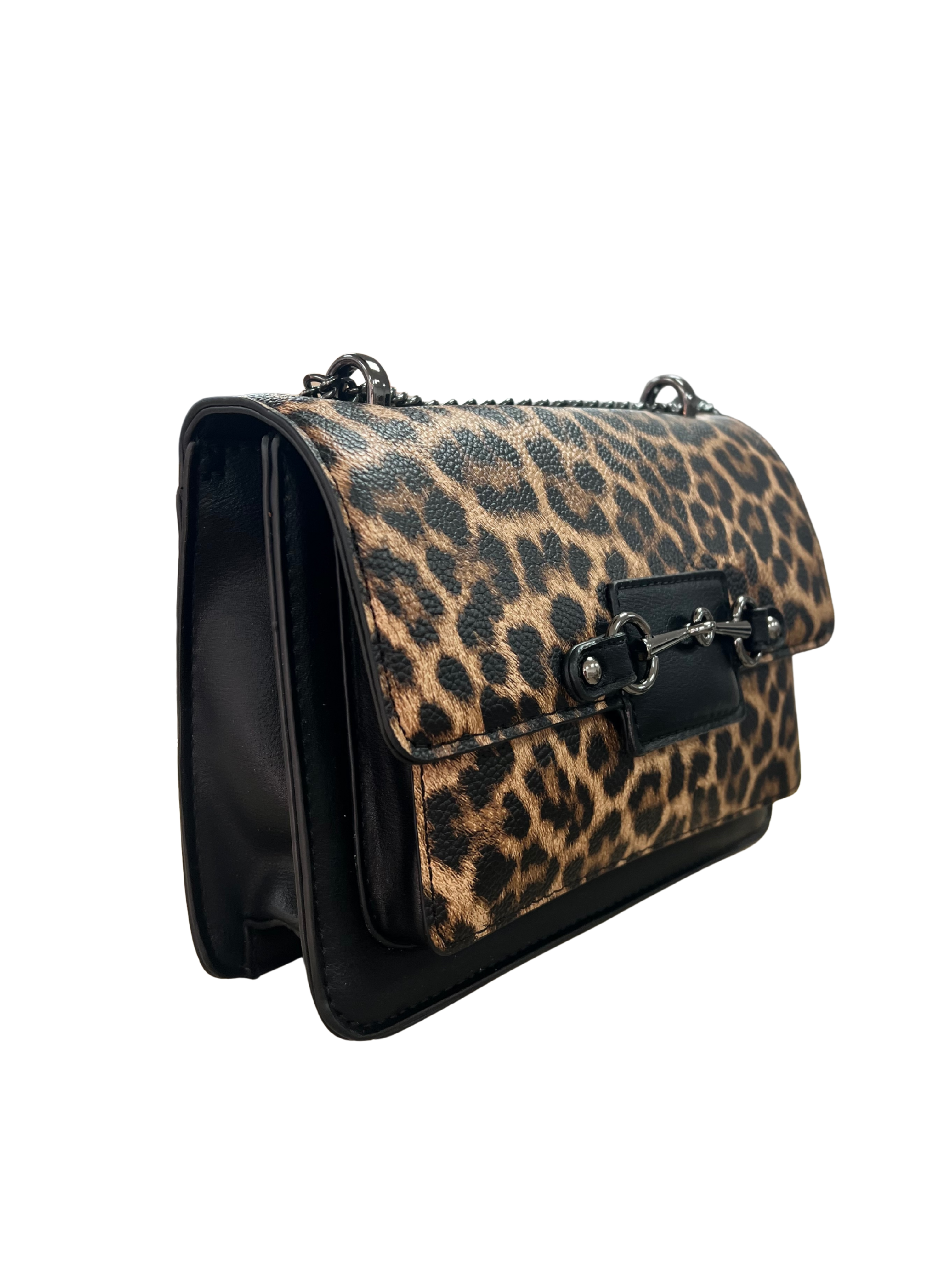 BOLSO DE MANO CON ASA LARGA LEOPARDO