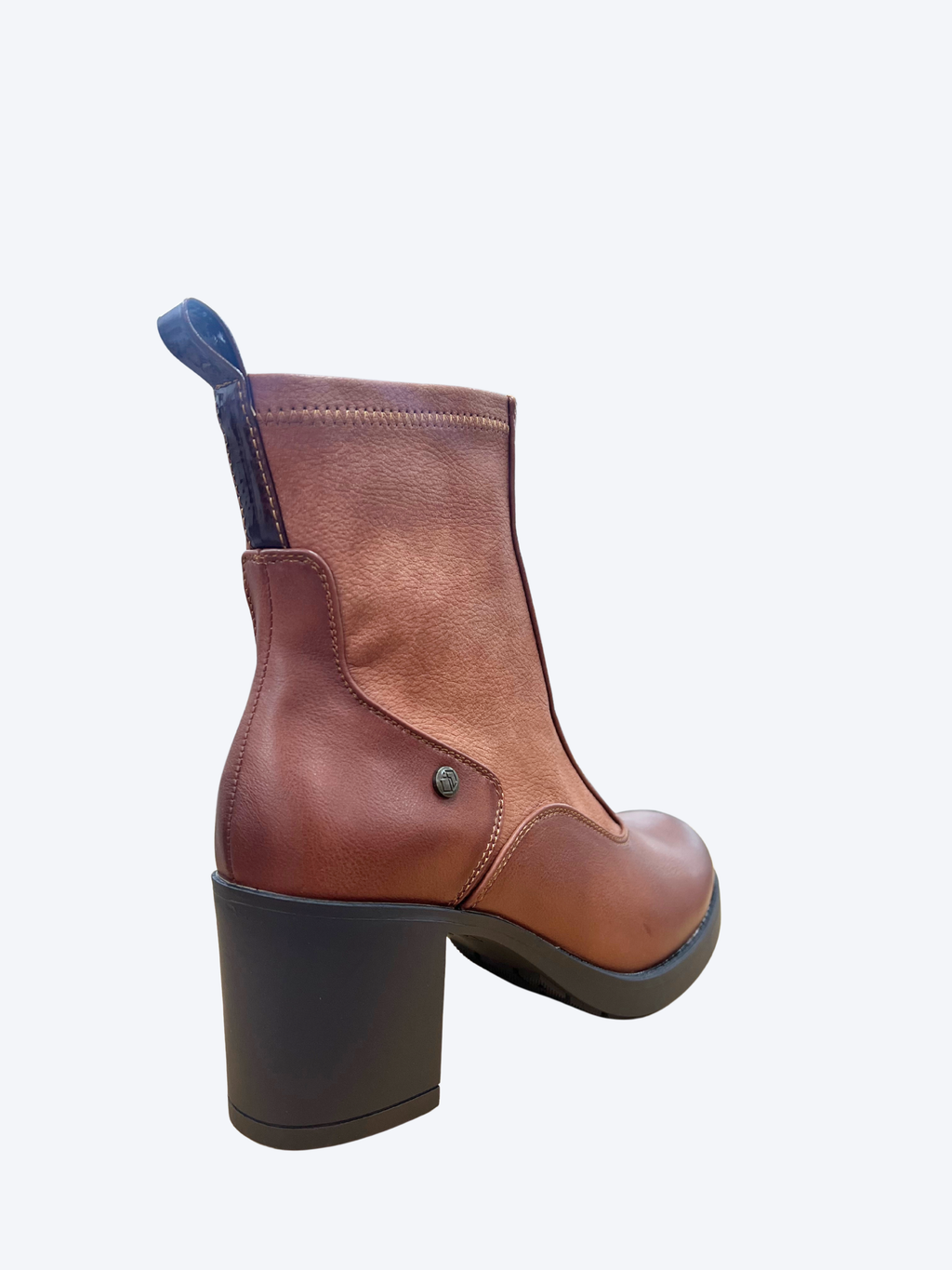 Botines de tacón marrones con cremallera