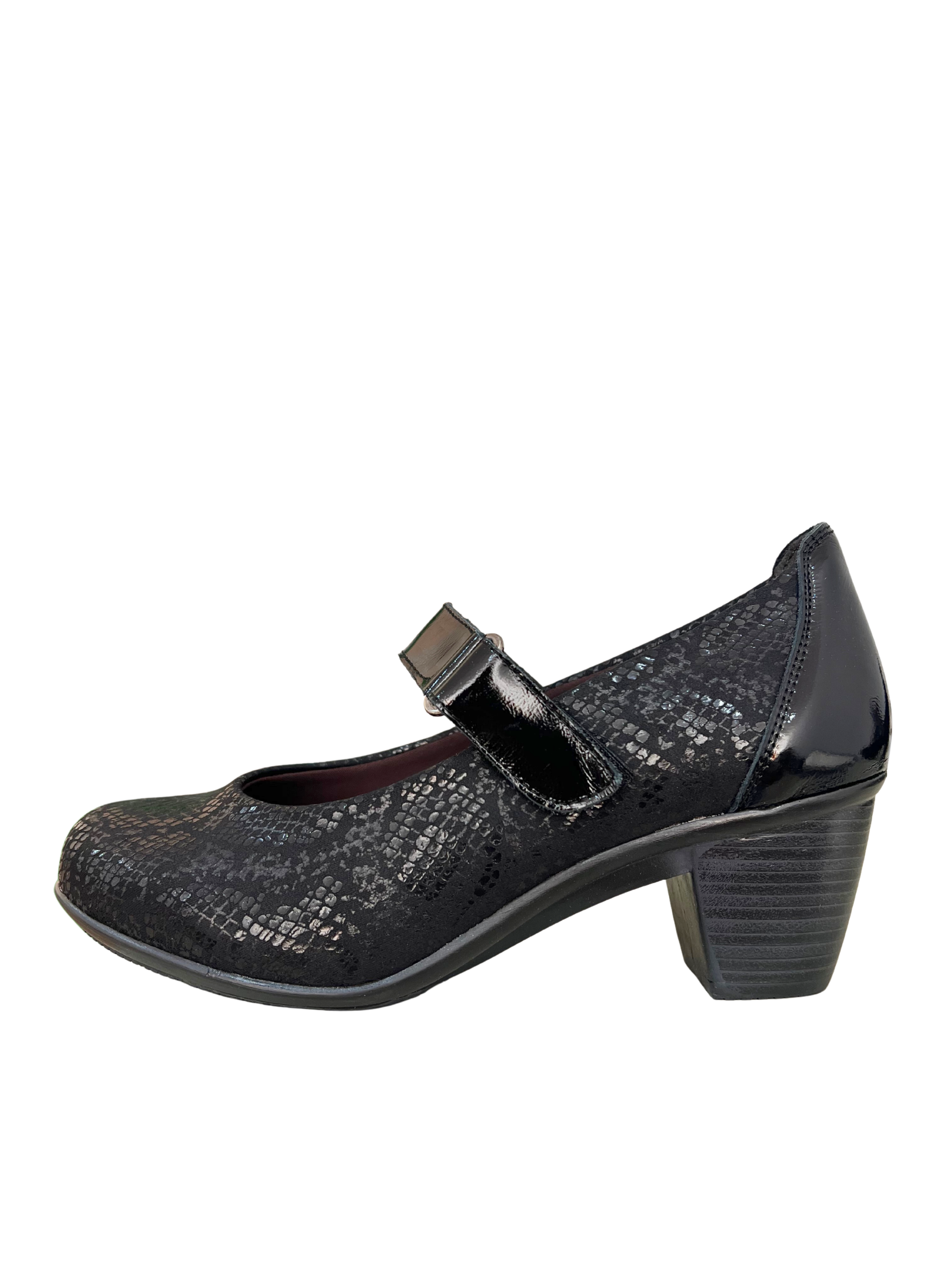 ZAPATO TACON BAJO CON VELCRO MUJER 8042