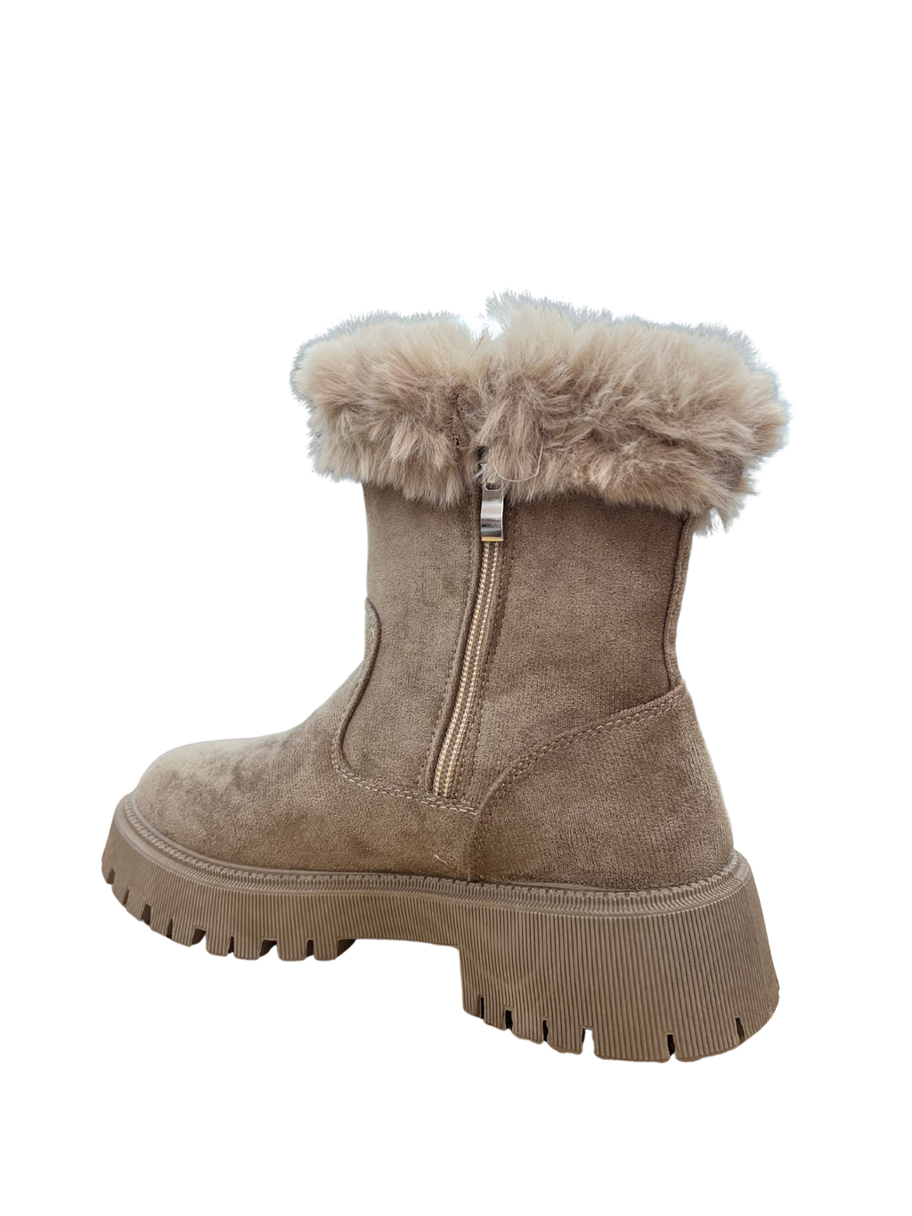 Botas Mujer Invierno con Peluche Beige