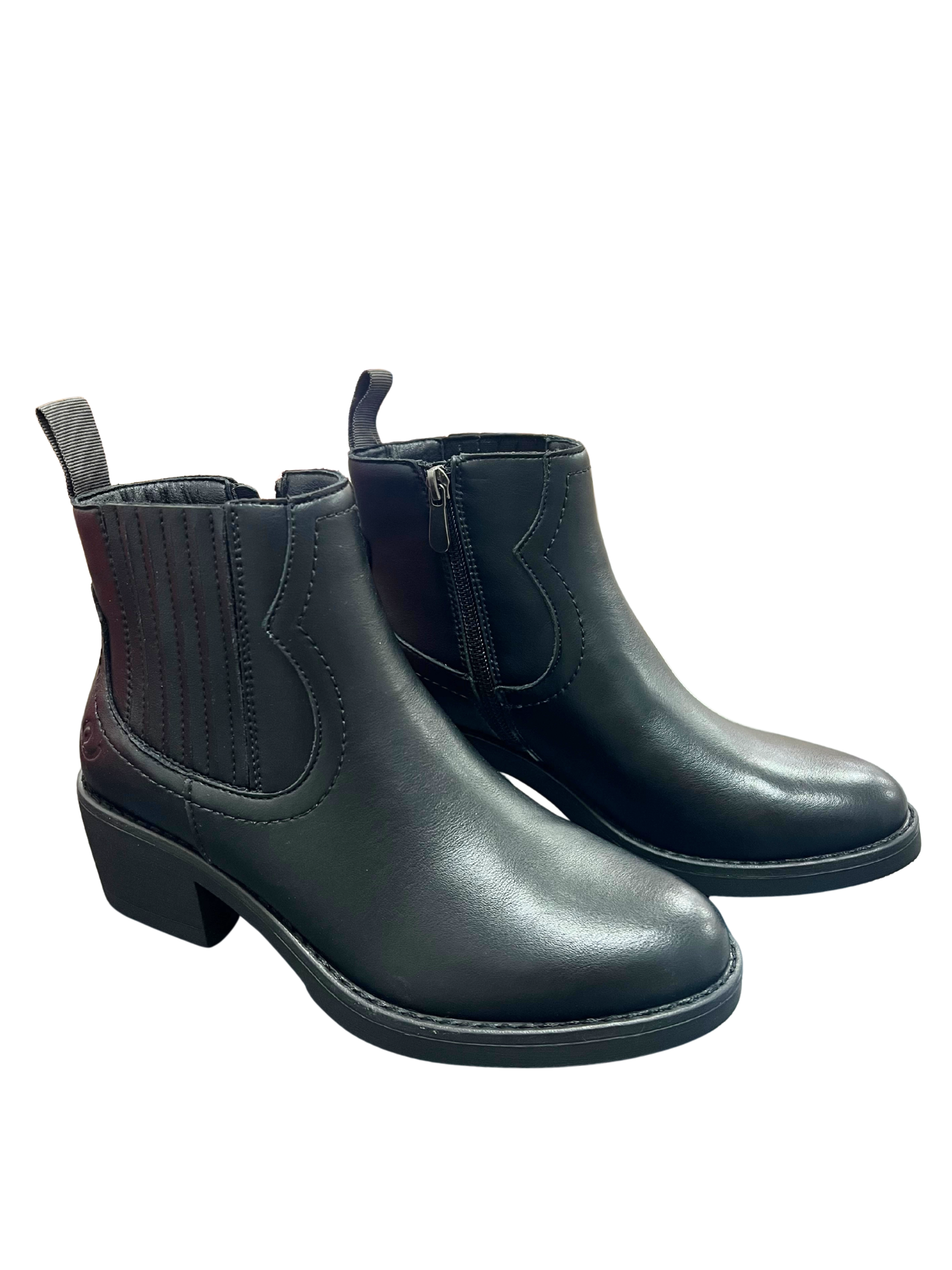 BOTÍN MUJER NEGRO EN PIEL 25E861