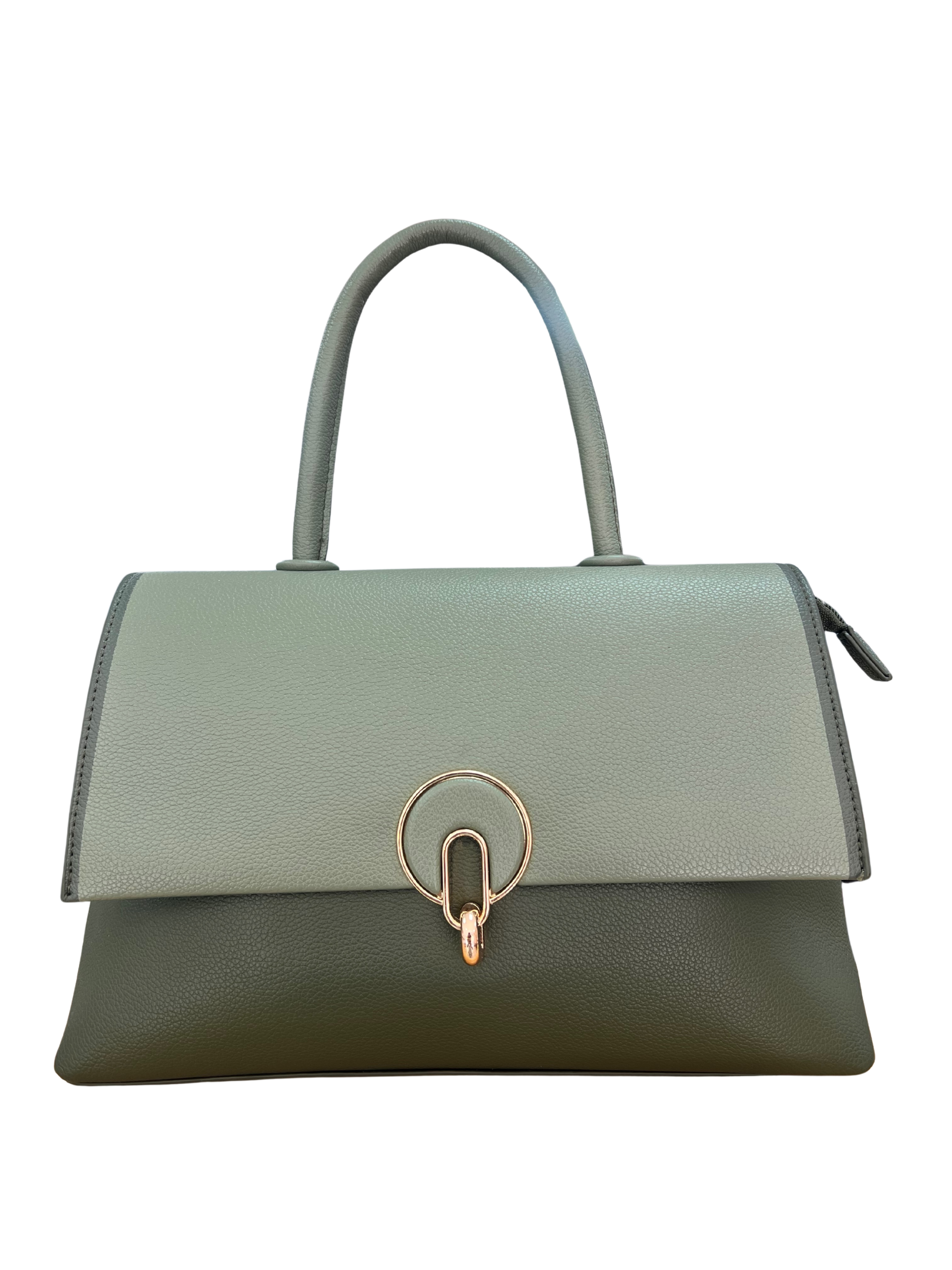 BOLSO ELEGANTE BICOLOR CON CIERRE METÁLICO