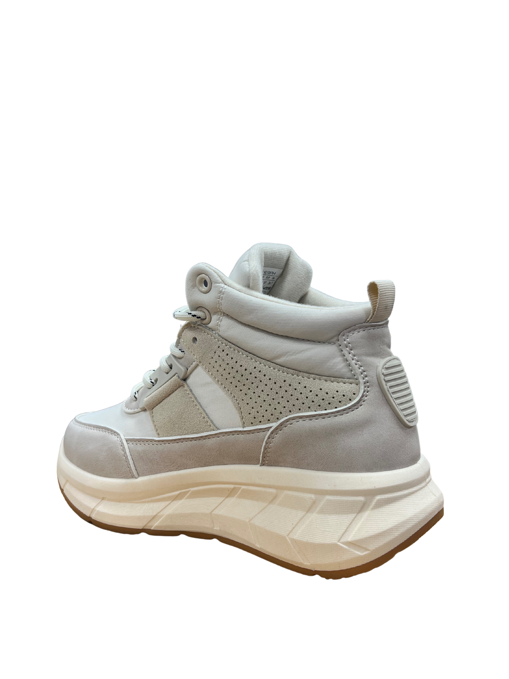 Botín tipo zapatillas beige de plataforma – estilo urbano con suela chunky