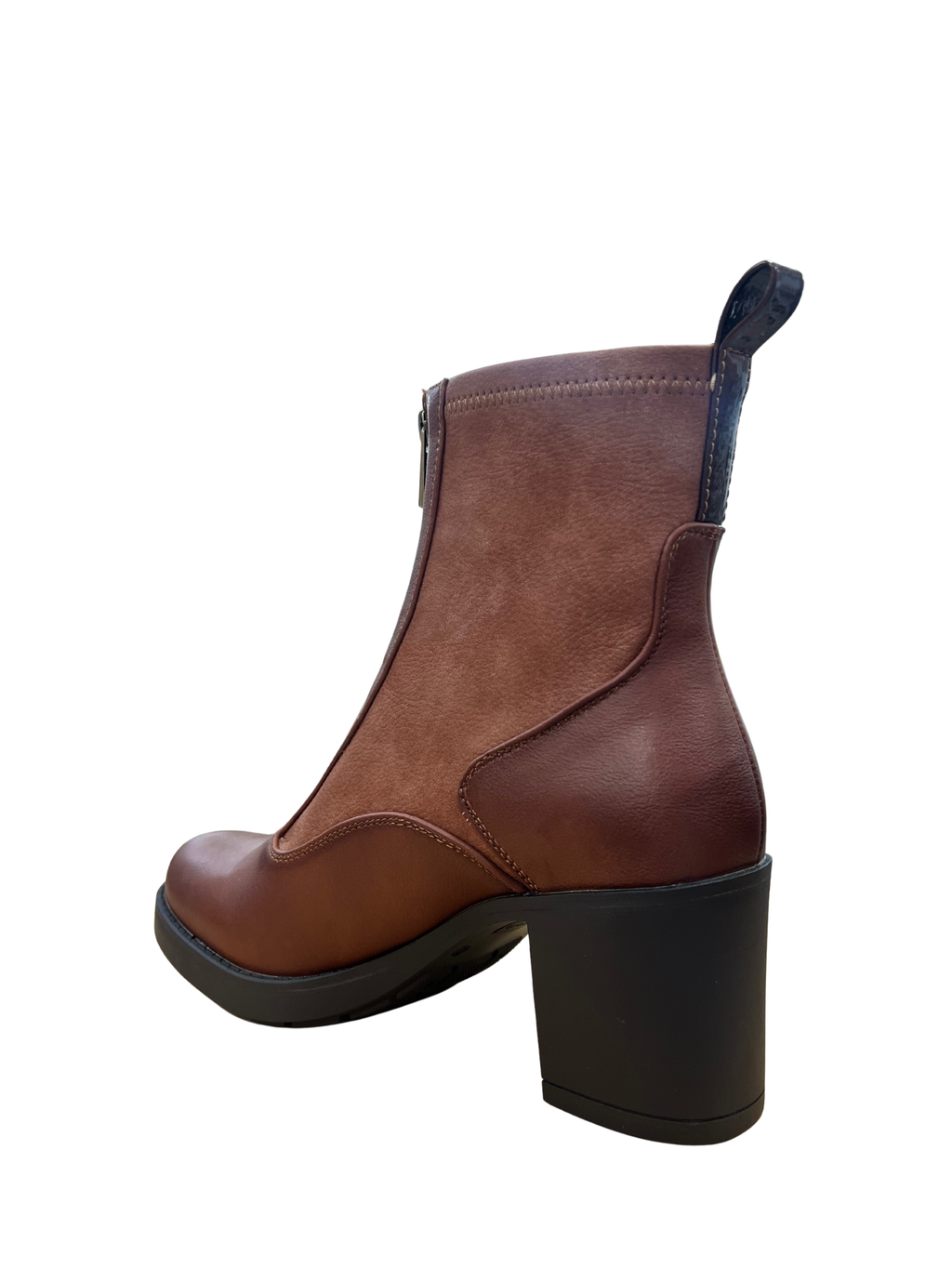 Botines de tacón marrones con cremallera frontal – elegancia y estilo urbano