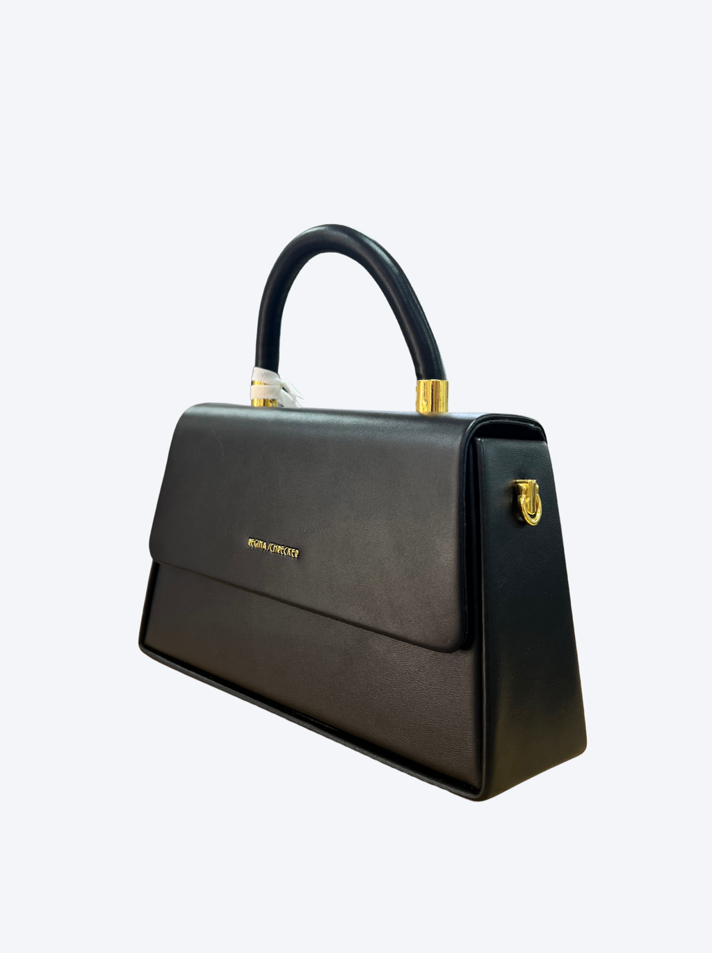 Bolso de Mano Negro Clásico con Solapa