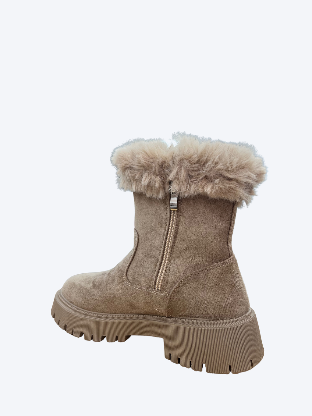 Botas Mujer Invierno con Peluche Beige