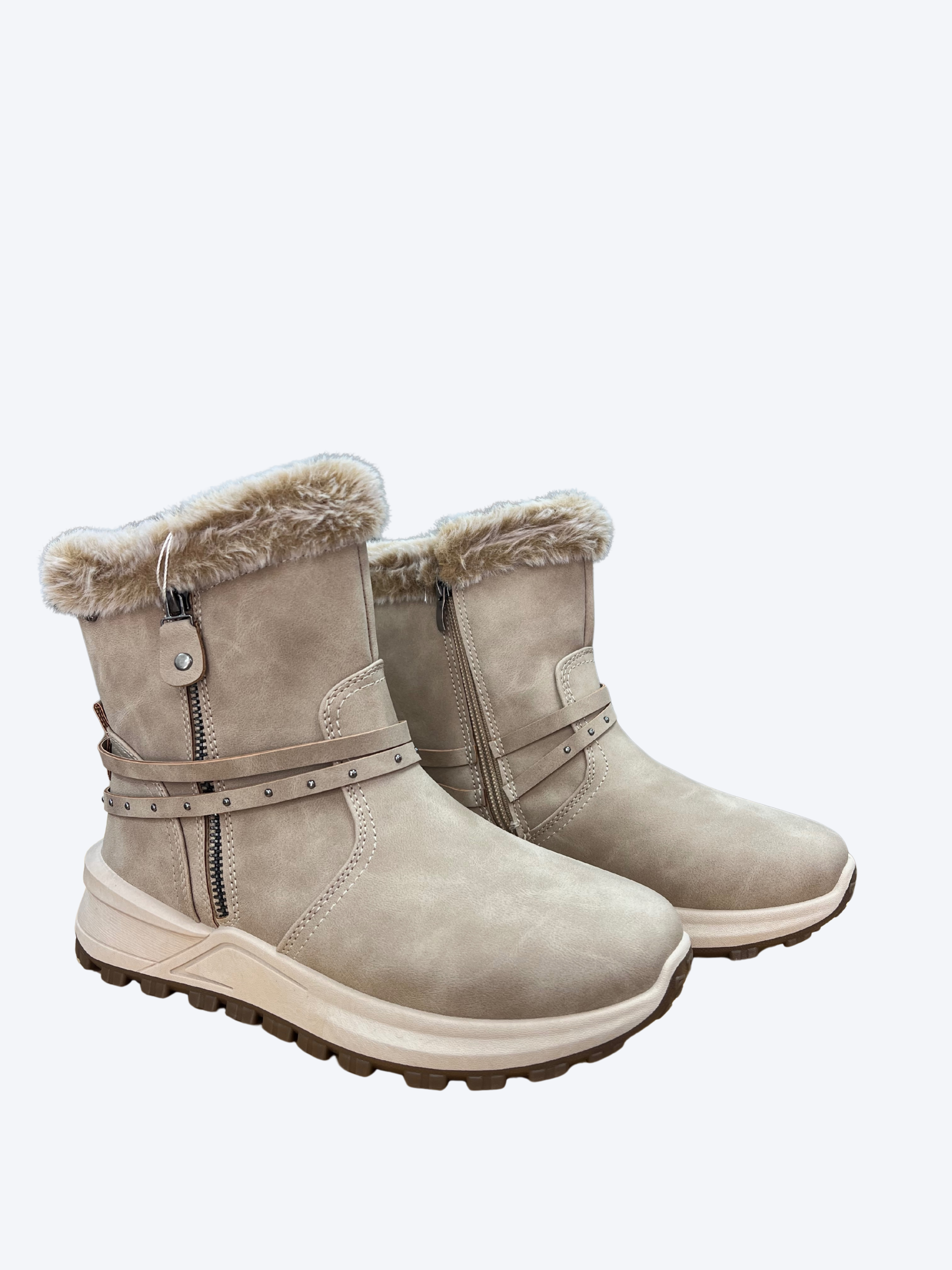 Botas Mujer Invierno con Peluche y Cierre Lateral