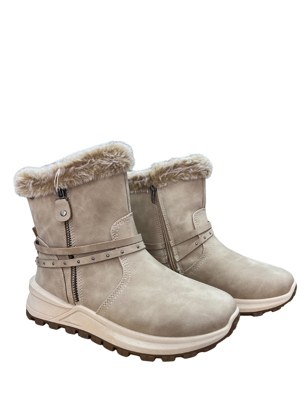 Botas Mujer Invierno con Peluche y Cierre Lateral