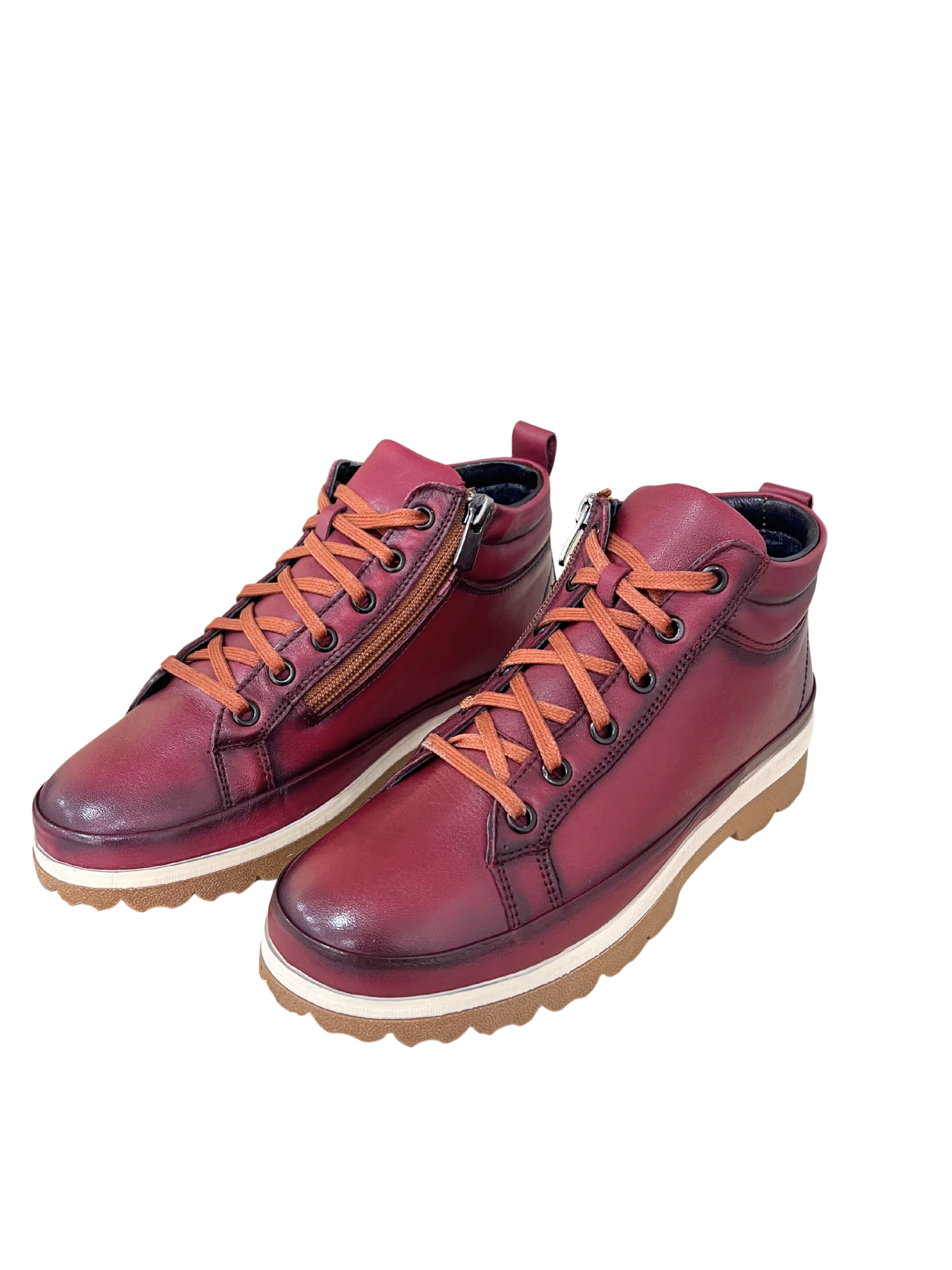 BOTÍN MUJER BURDEOS TODO PIEL 48H 522306/43