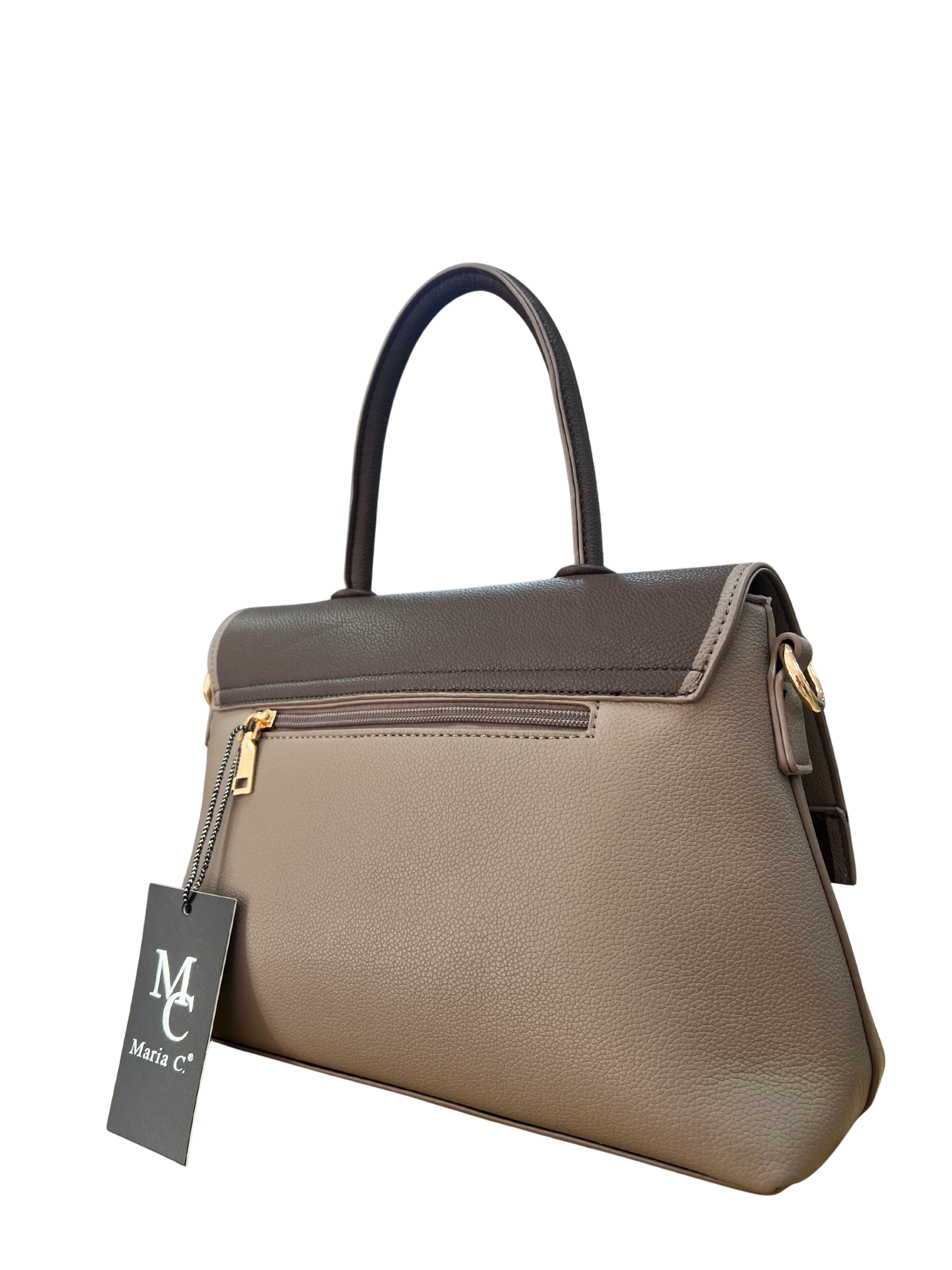 Bolso de Mujer Elegante Bicolor con Asa Rígida