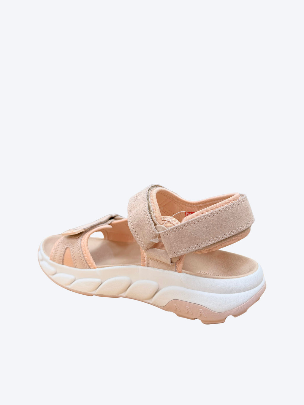 Sandalia mujer Callaghan rosa con suela chunky Adaptaction bicolor blanco-rosa, vista perspectiva trasera opuesta