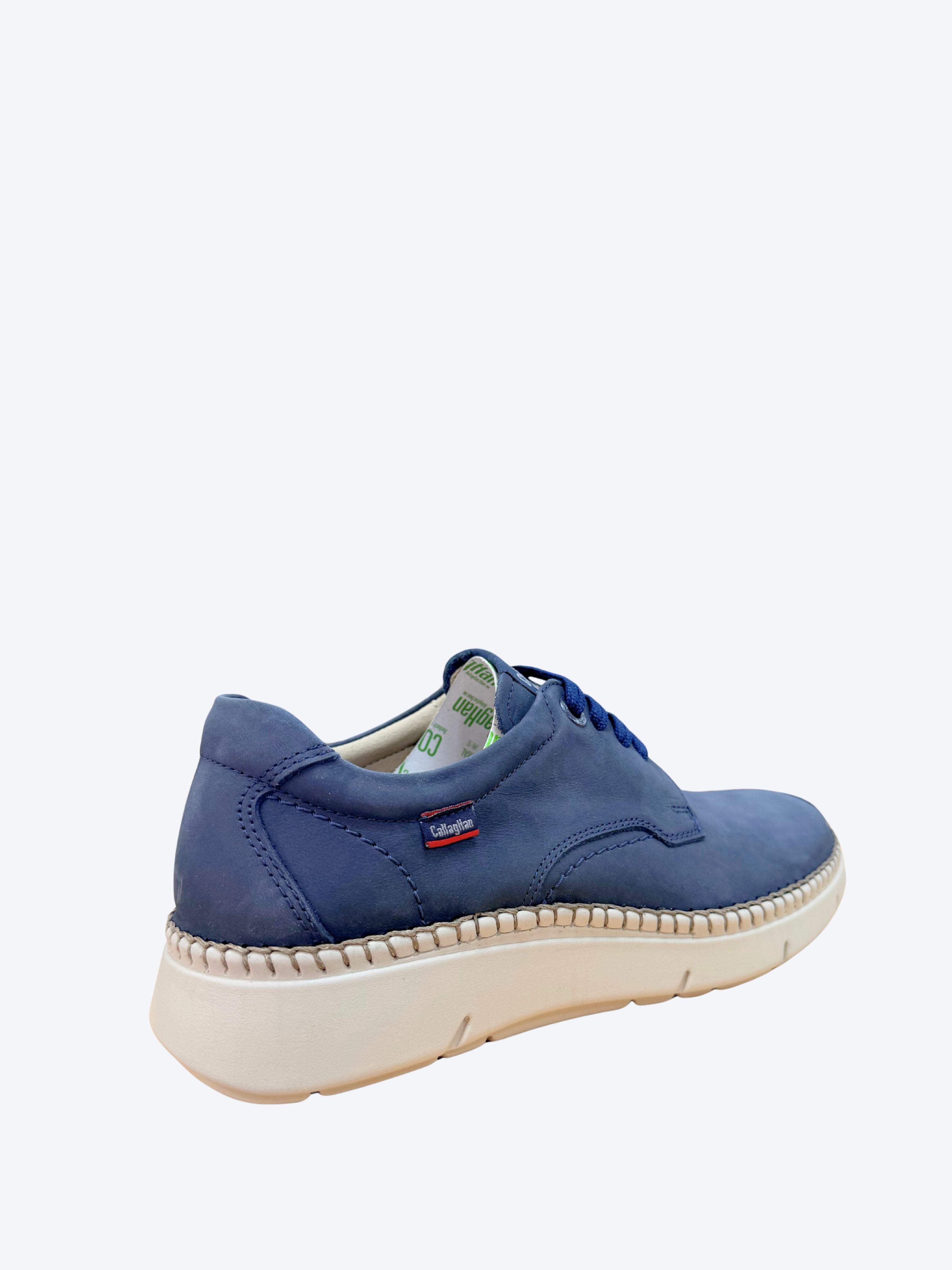 Vista trasera zapato casual hombre Callaghan azul marino con plantilla CO2 Neutral