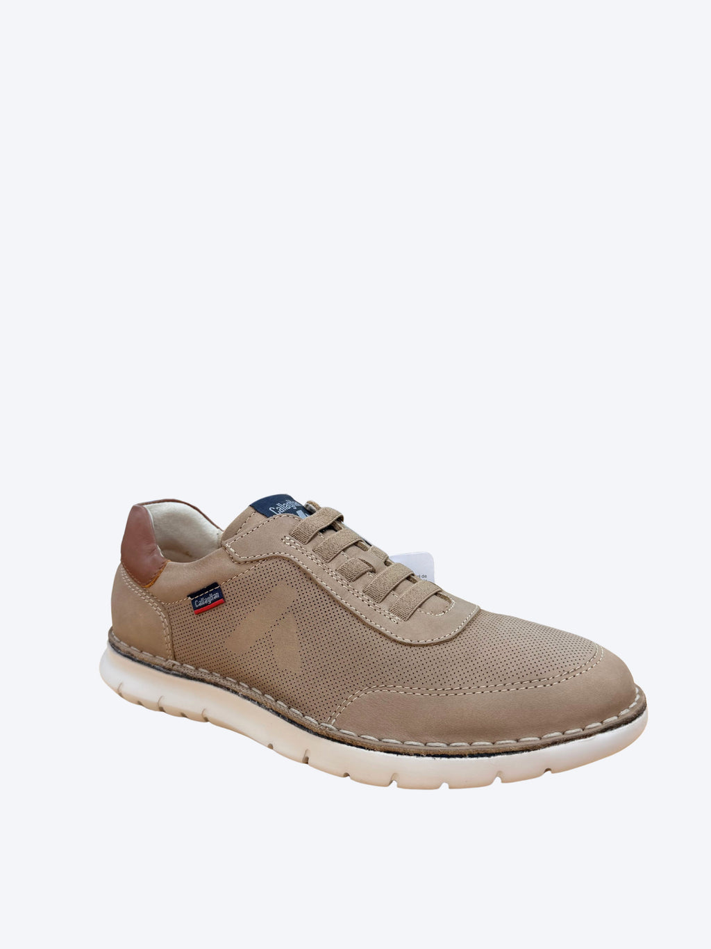 Zapato casual piel beige Callaghan hombre vista tres cuartos