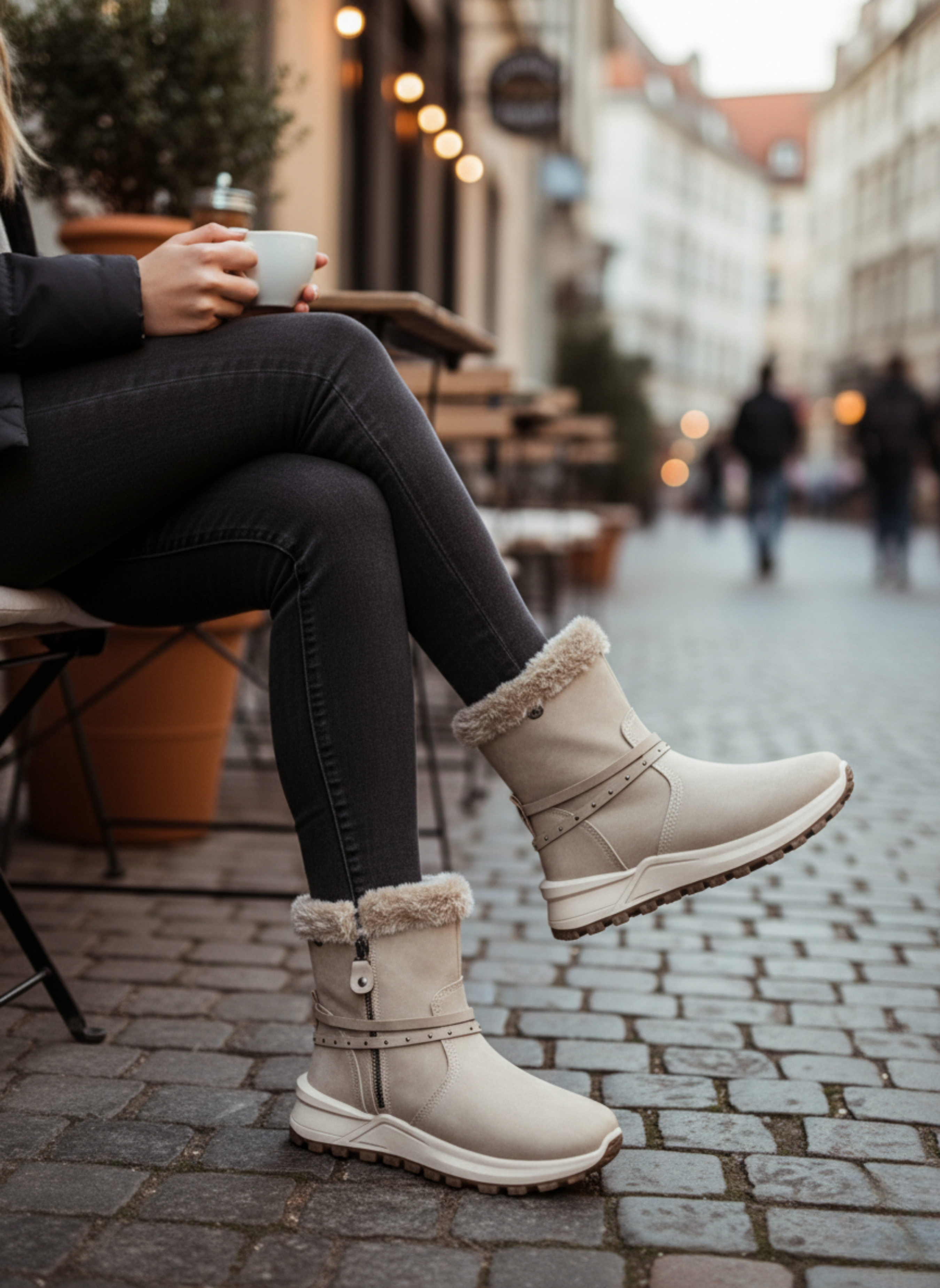 Botas Mujer Invierno con Peluche y Cierre Lateral