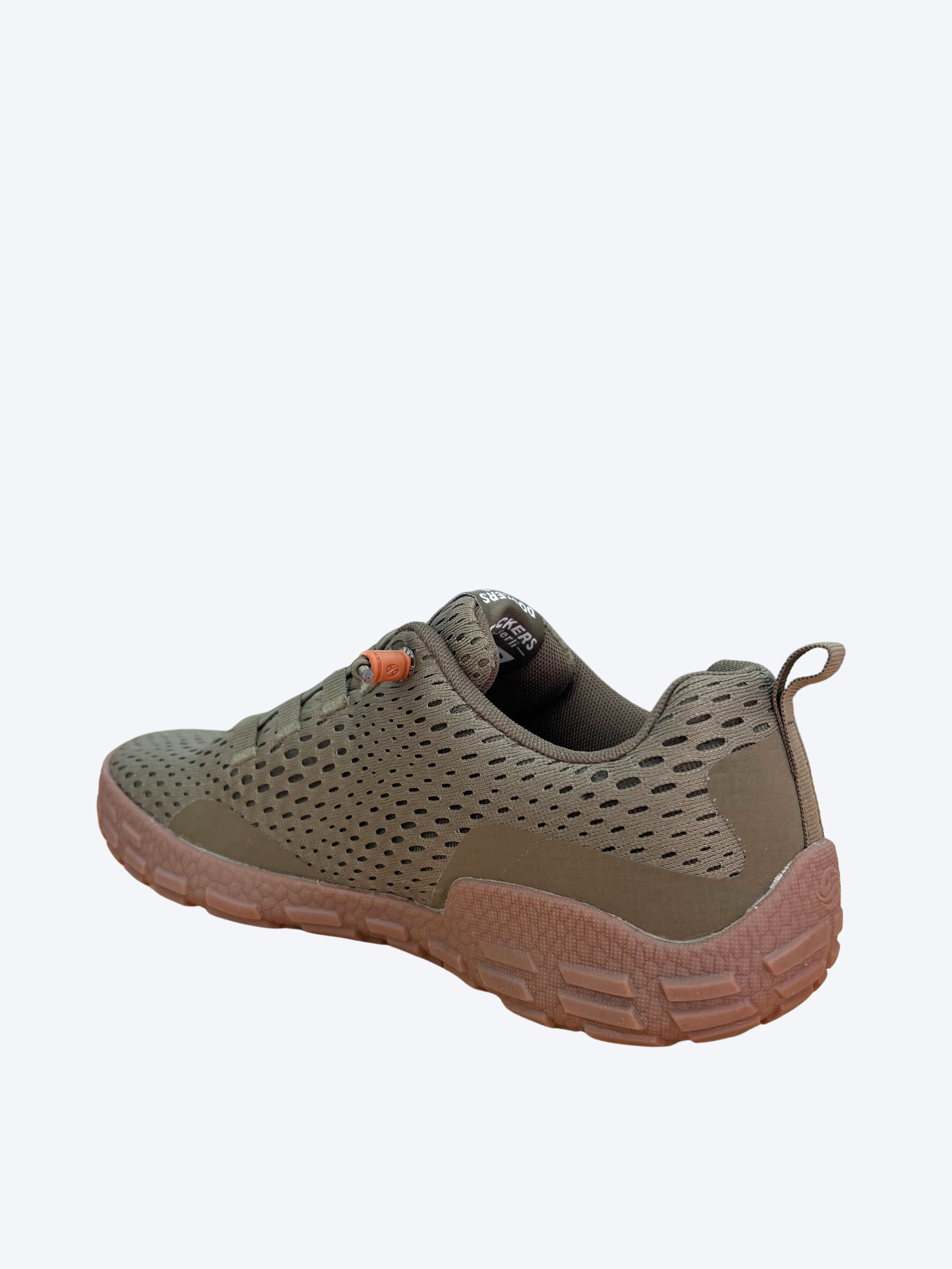 Zapatilla minimalista Dockers hombre caqui con malla perforada transpirable y suela barefoot marrón
