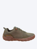Zapatilla barefoot Dockers by Gerli hombre verde caqui con malla transpirable y suela flexible marrón, lateral