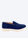 Mocasín de serraje azul marino hombre Geox vista lateral