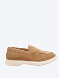 Mocasín de serraje camel hombre Geox vista lateral