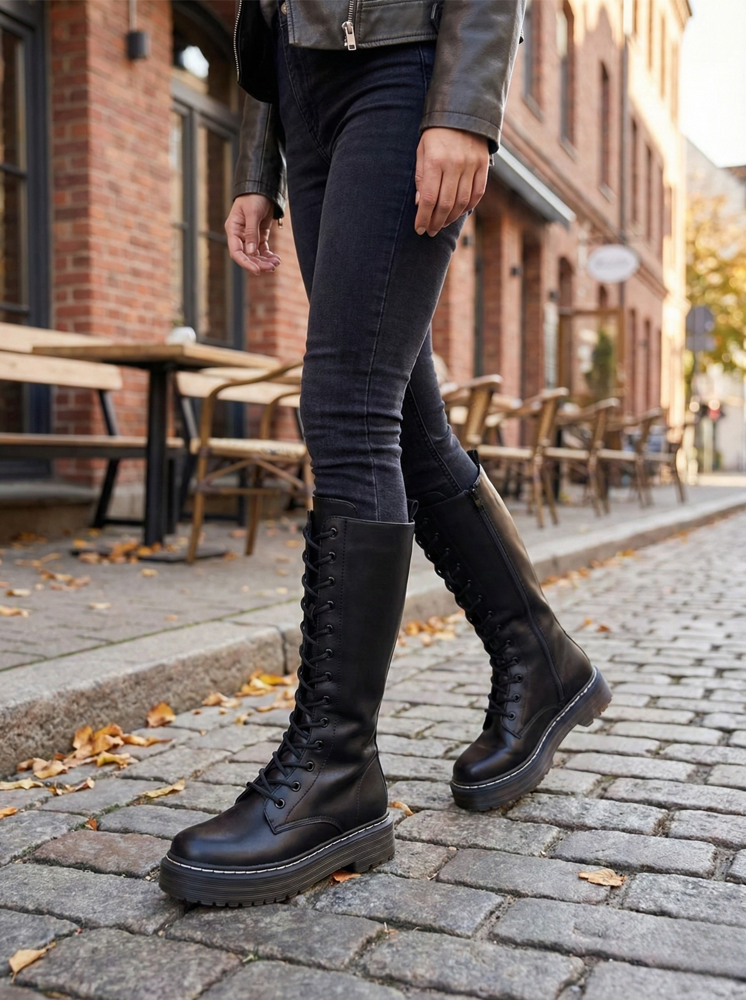 BOTA ALTA NEGRA CORDONERAS D´ANGELA DZS25117