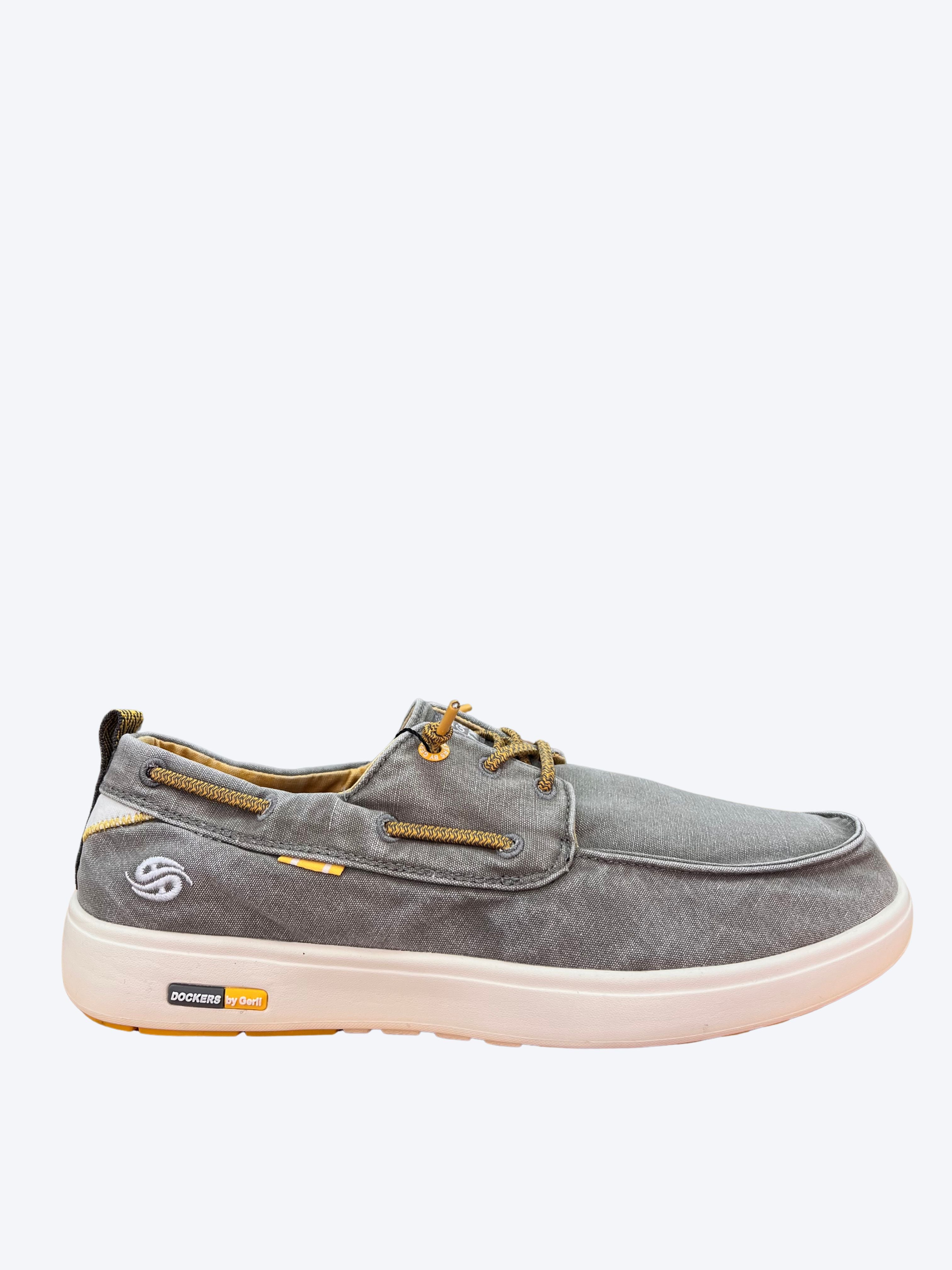 Zapato náutico de hombre Dockers en lona gris para verano