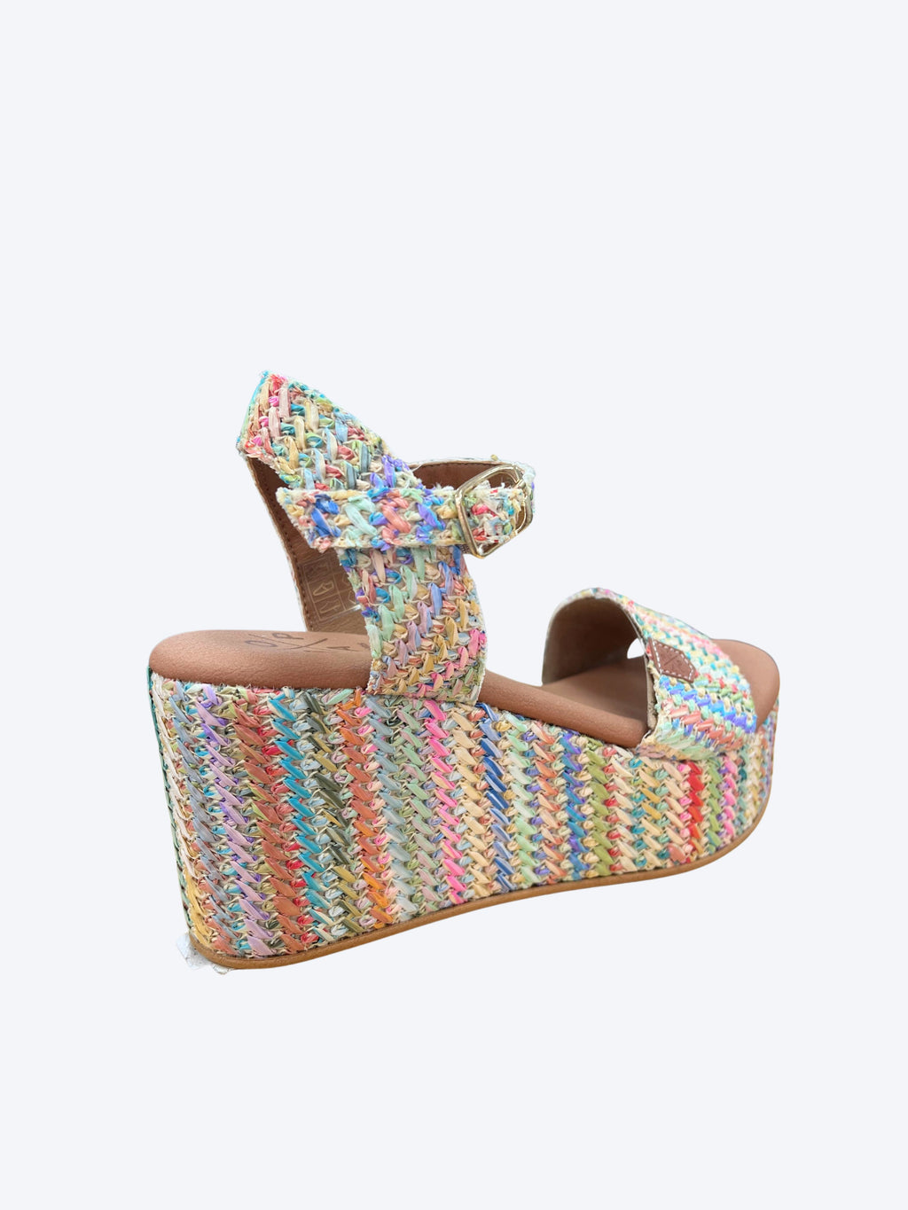 Sandalia Cuña Alta Popa Mujer Multicolor