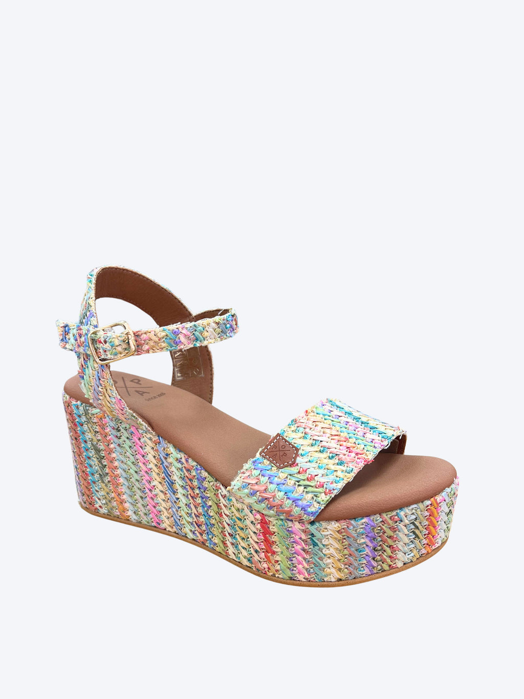 Sandalia Cuña Alta Popa Mujer Multicolor