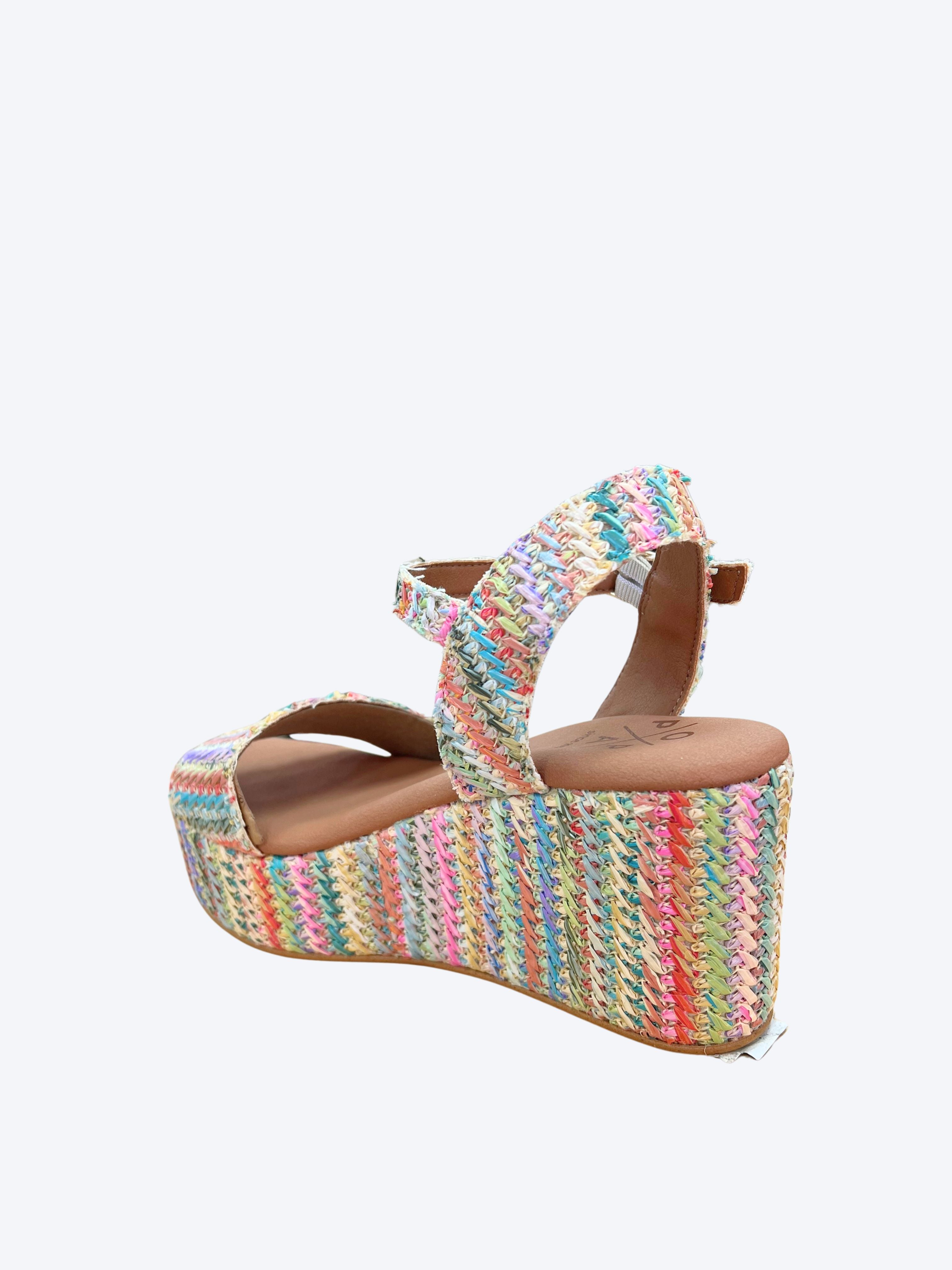 Sandalia Cuña Alta Popa Mujer Multicolor