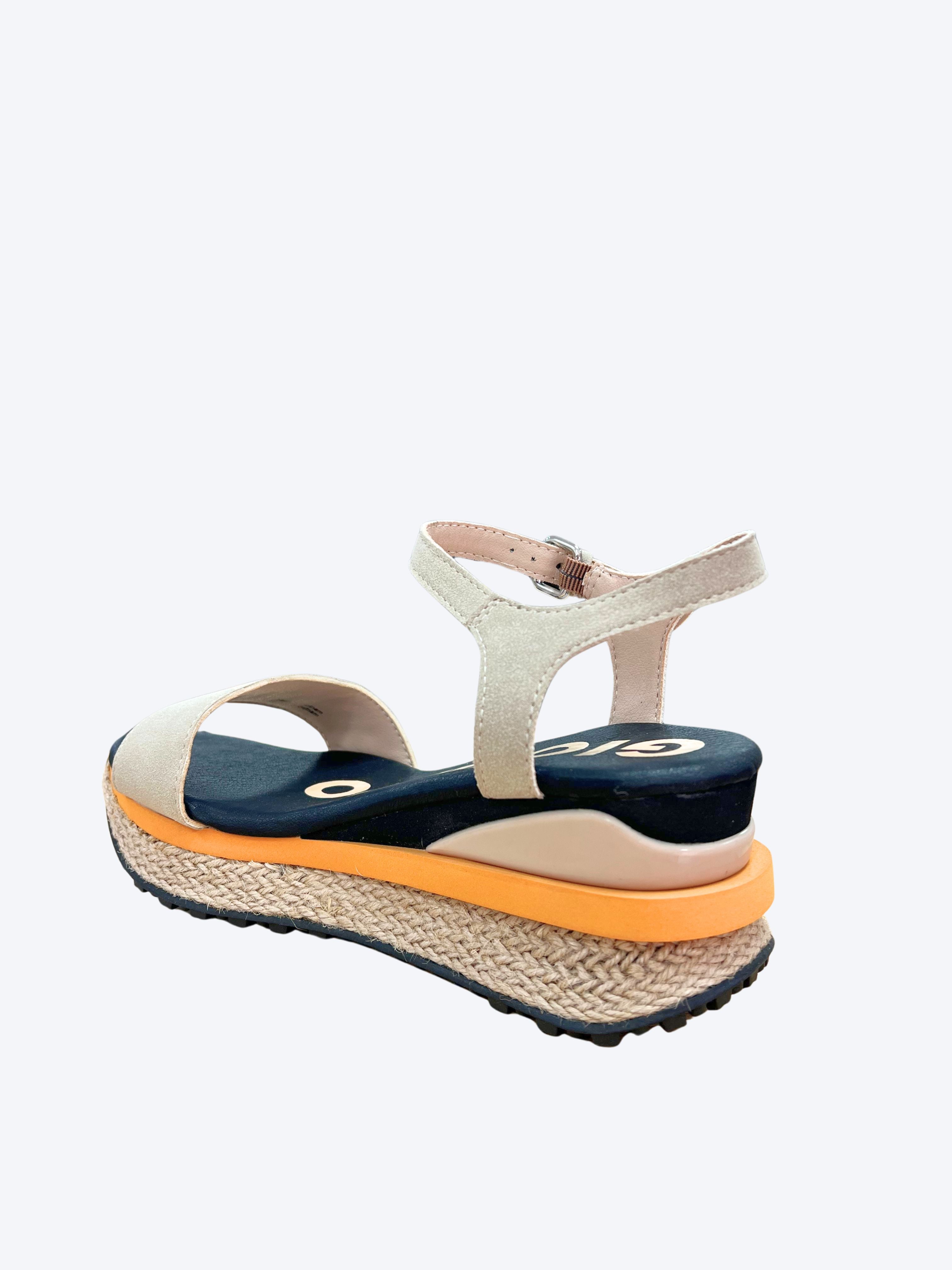 Sandalia Cuña Esparto Beige Gioseppo