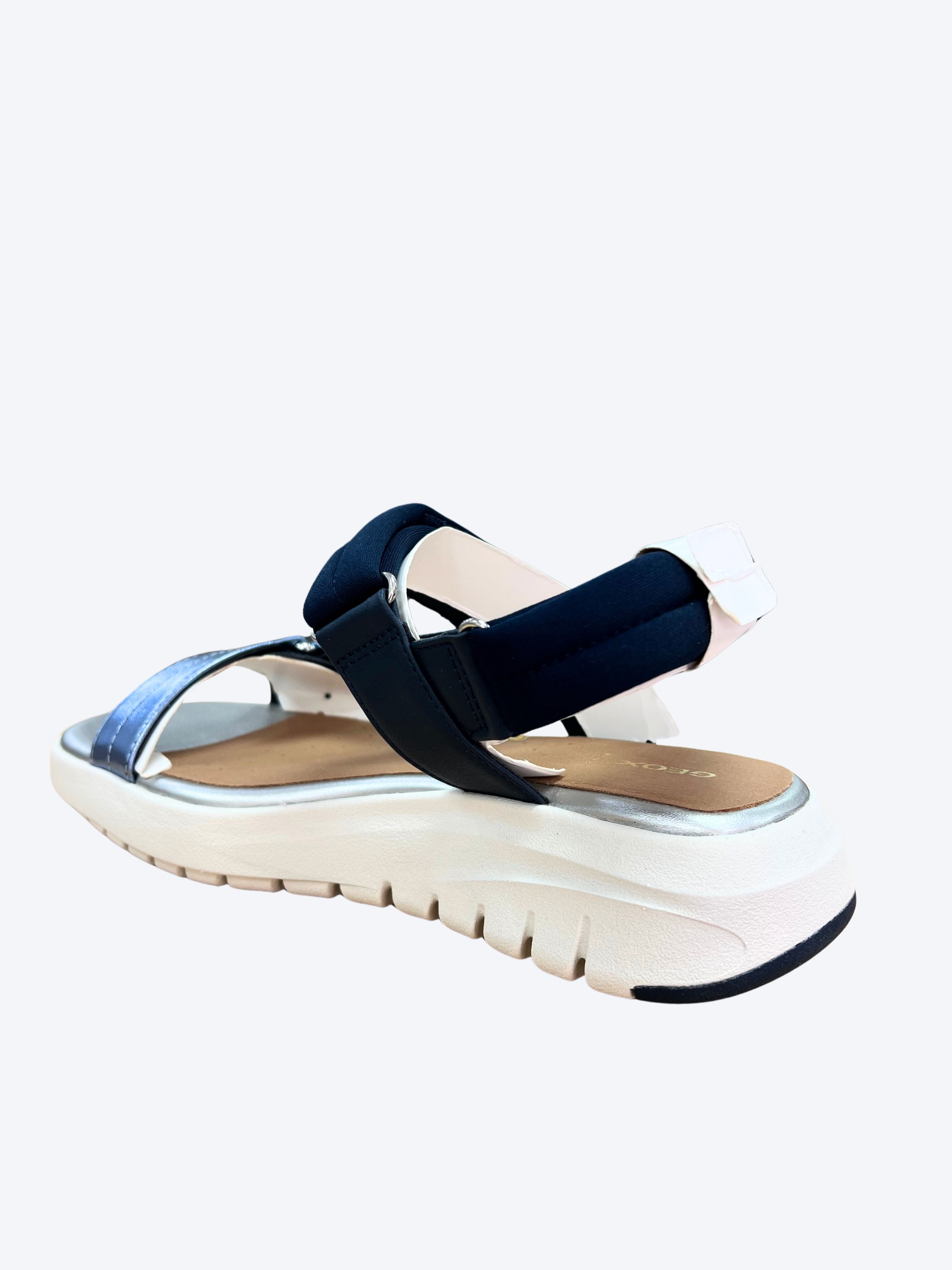 Sandalia Plataforma Piel Azul Geox