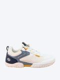 Zapatilla barefoot hombre Dockers blanco con detalles marino y amarillo vista lateral izquierda