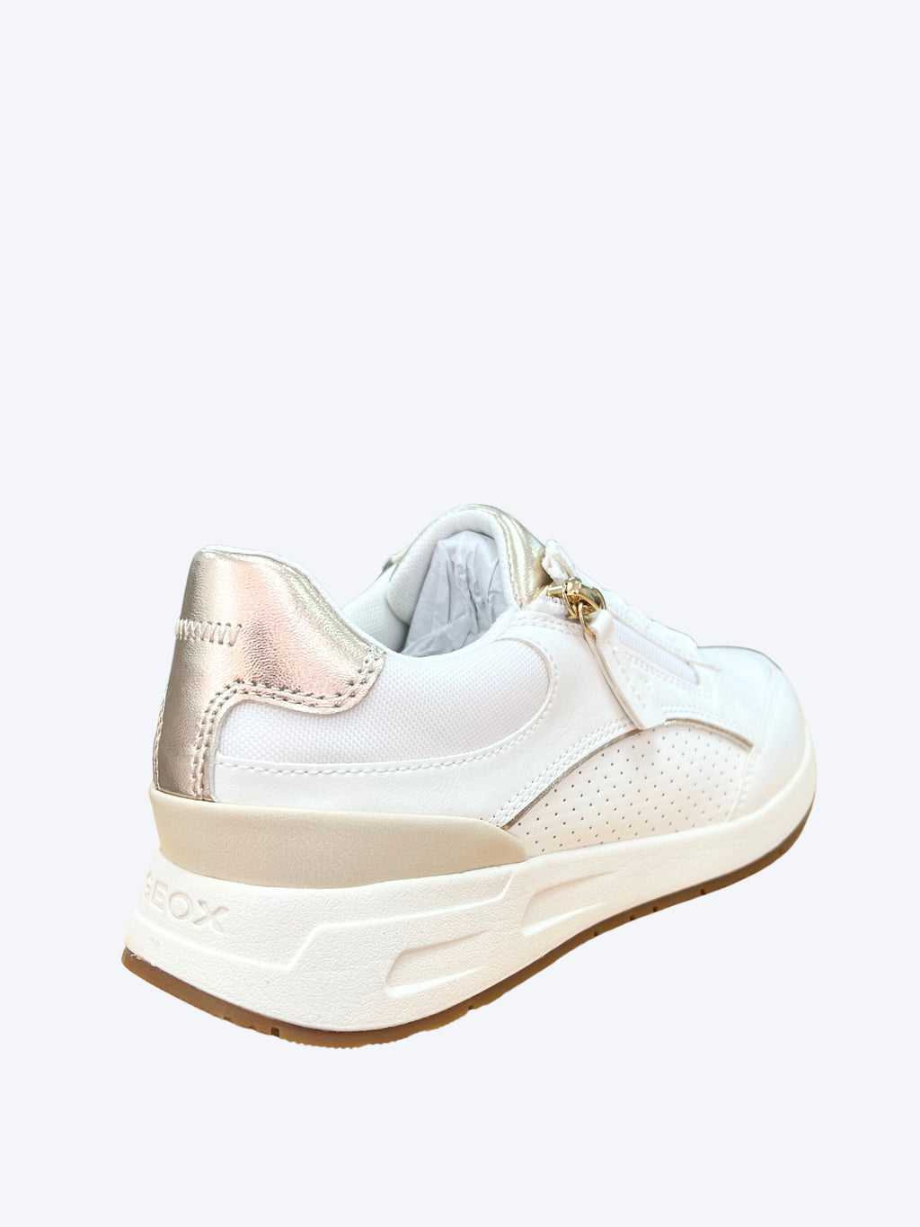 Zapatilla Geox Mujer Piel Cremallera Lateral