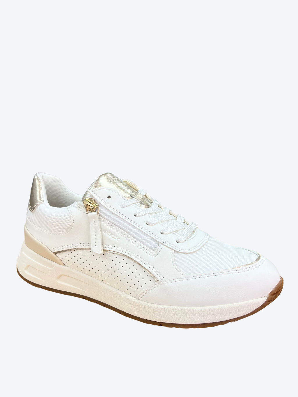 Zapatilla Geox Mujer Piel Cremallera Lateral