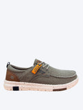 Zapato casual de hombre Dockers en lona caqui con suela moteada