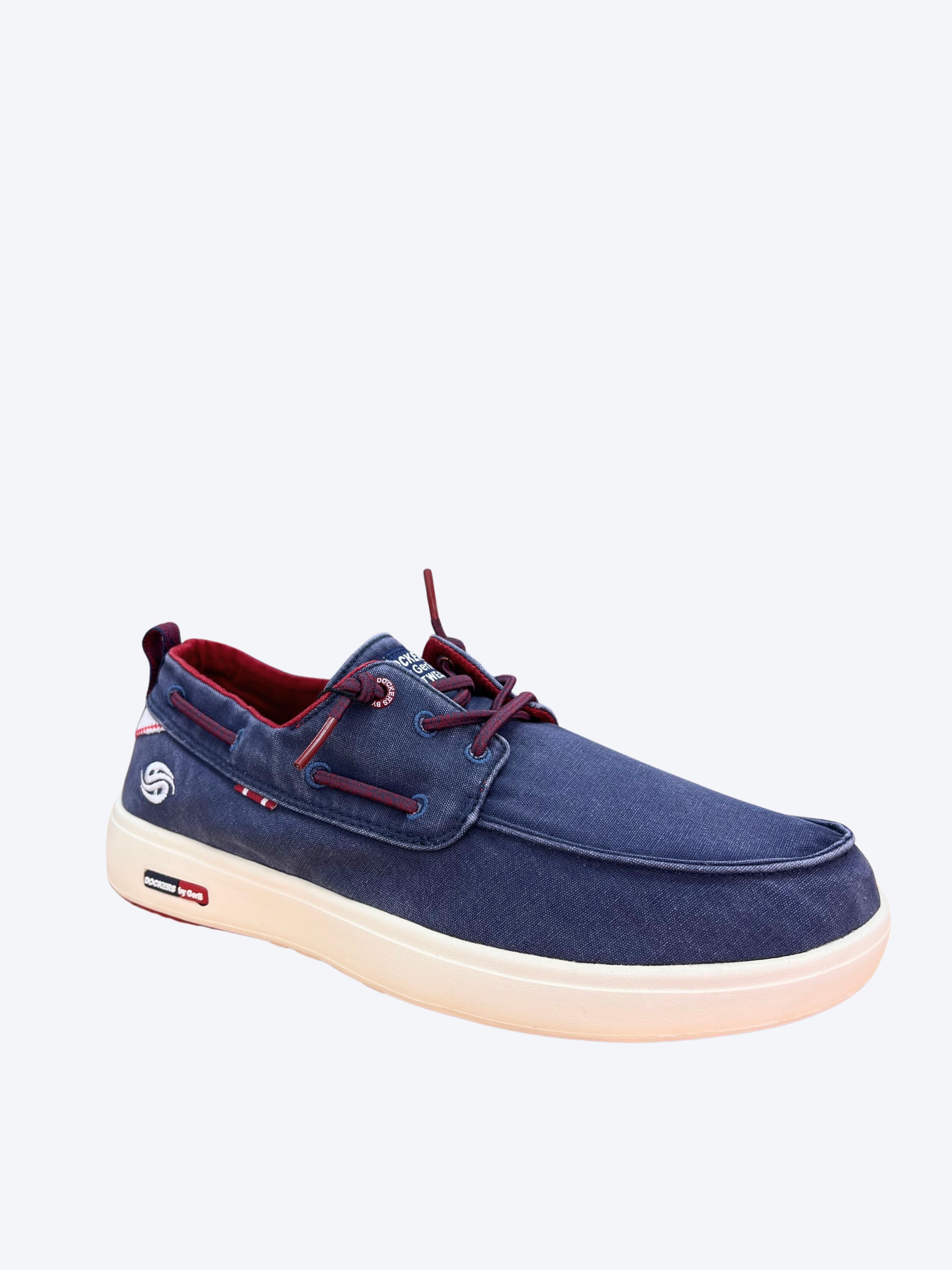 Zapato casual náutico de hombre en azul con cordones elásticos