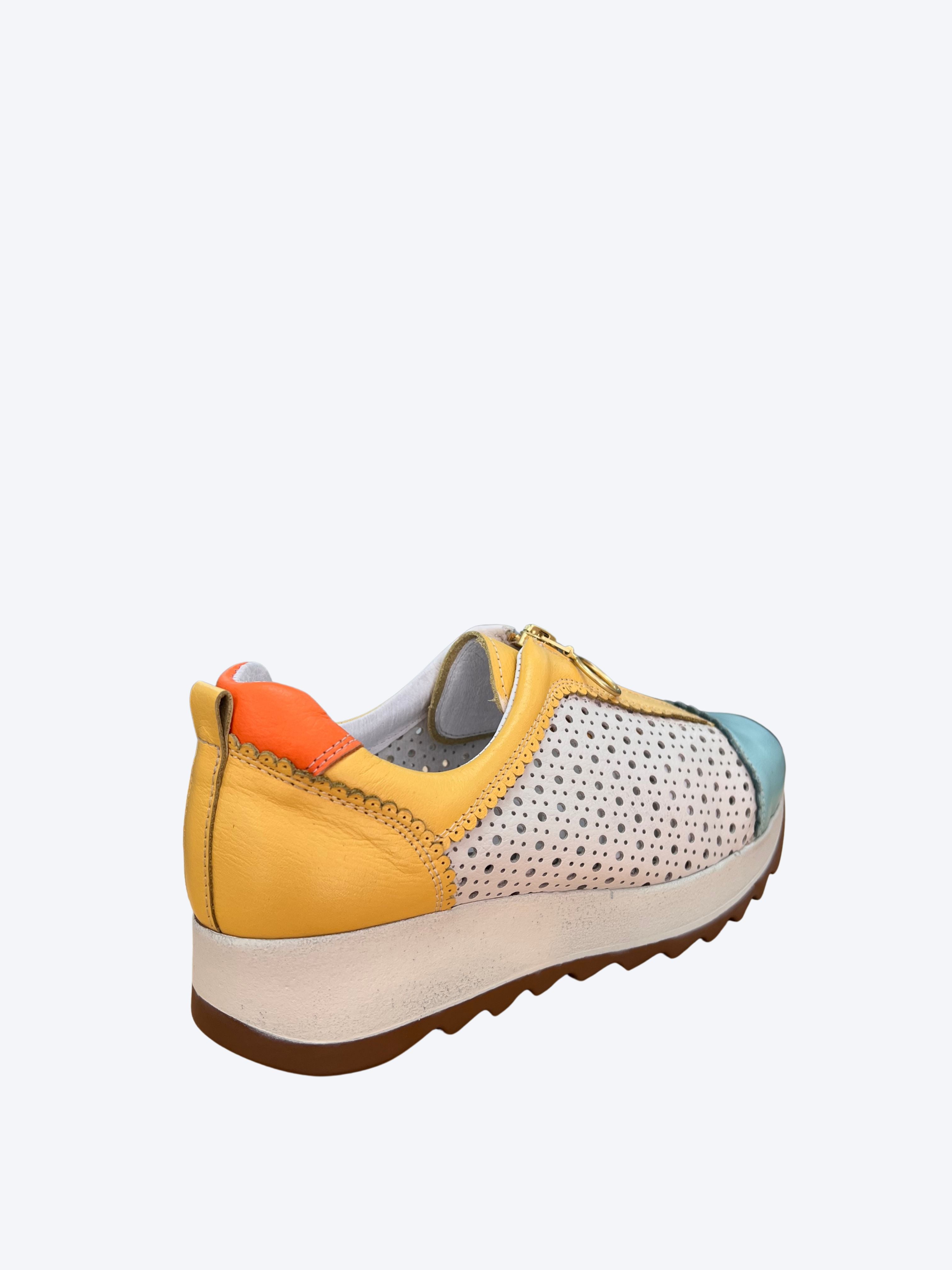 Zapato de piel nacional para mujer Vitelo con suela cómoda y cuña